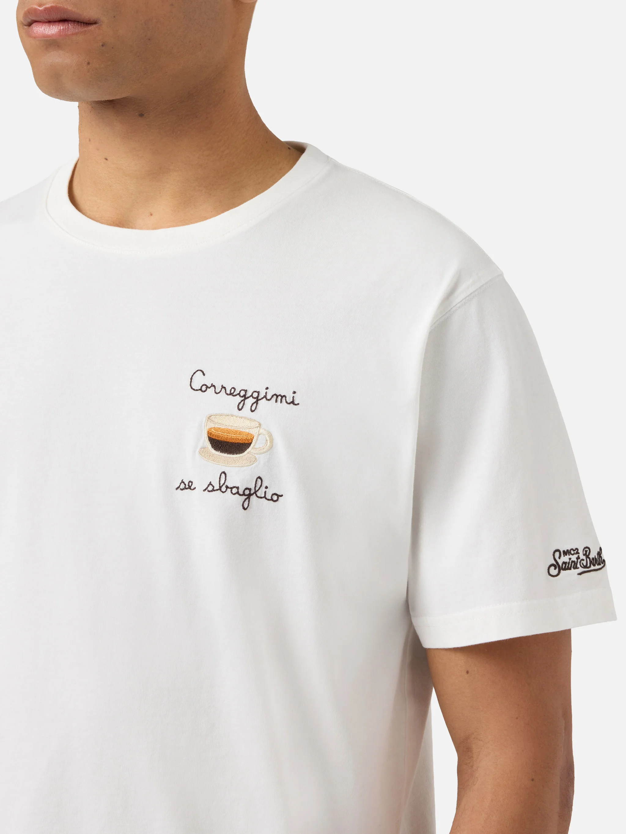 T-shirt Portofino panna con ricamo Correggimi Se Sbaglio - Image 2