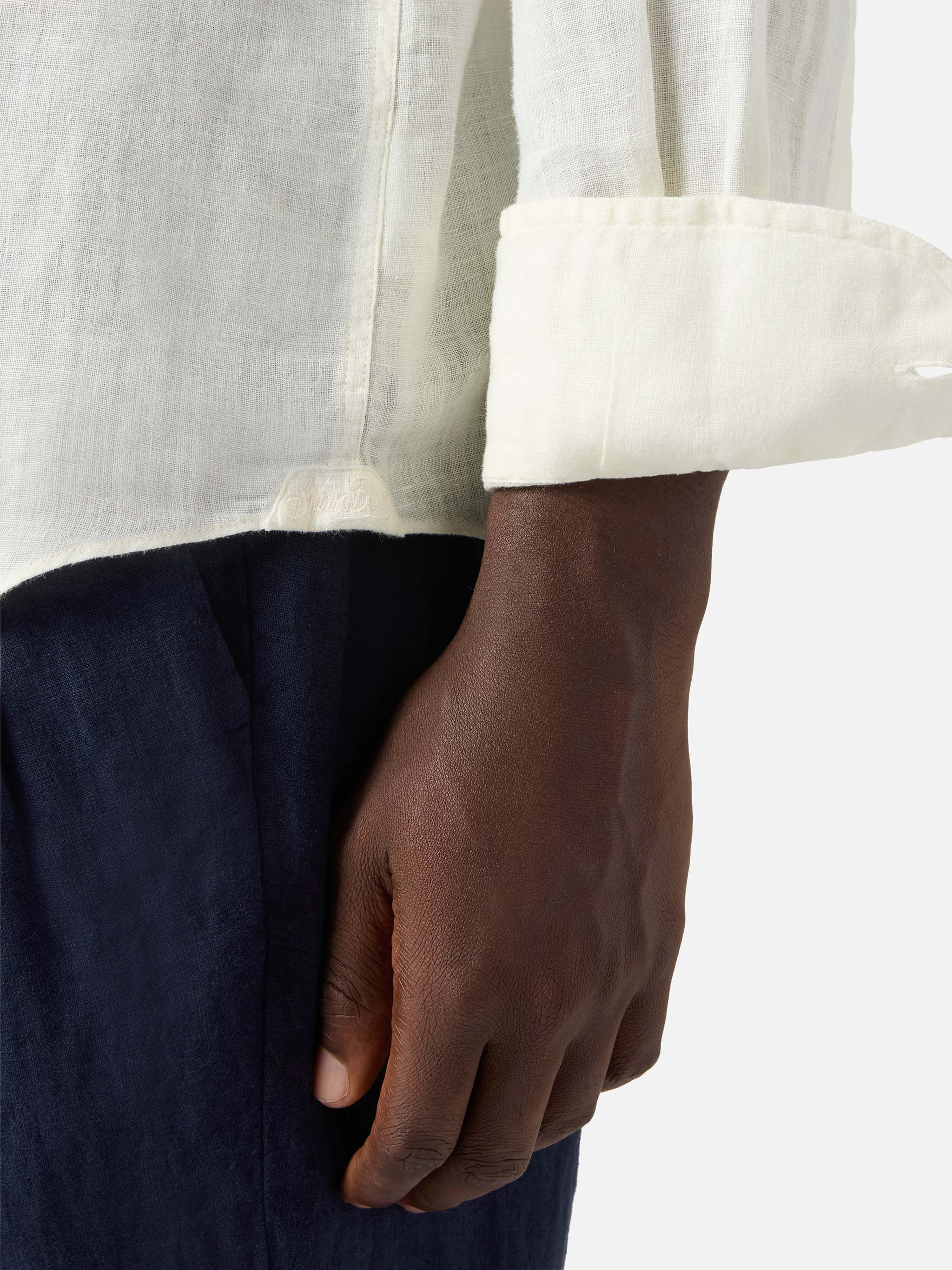 Camicia Raphael in puro lino panna - Image 3