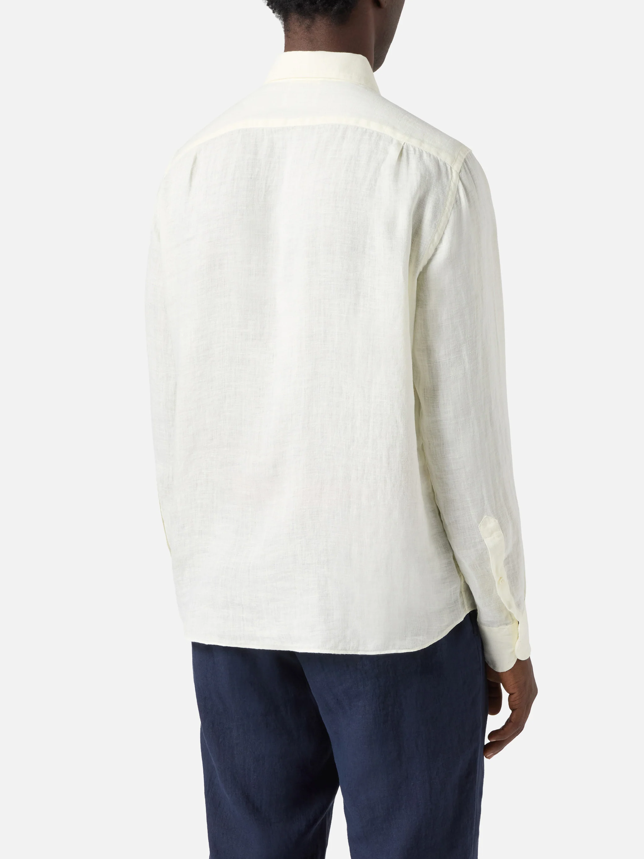 Camicia Raphael in puro lino panna - Image 4