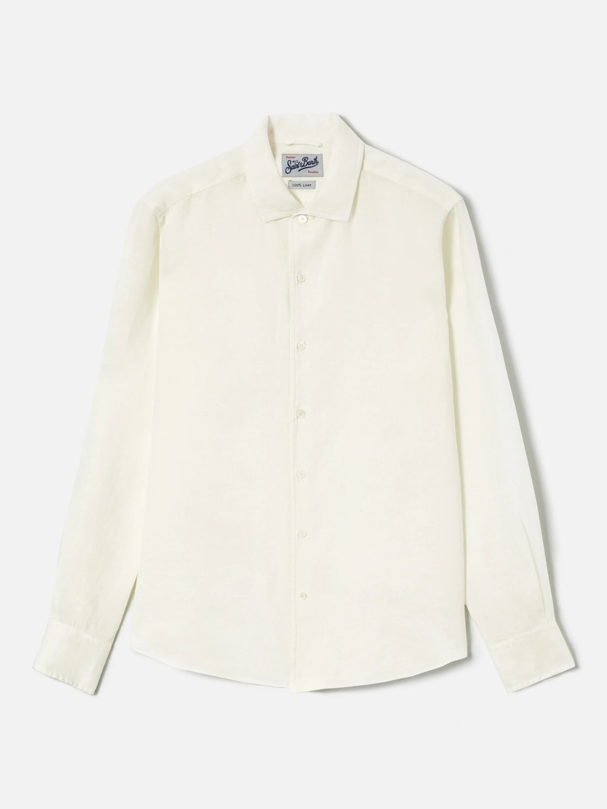 Camicia Raphael in puro lino panna - Image 5