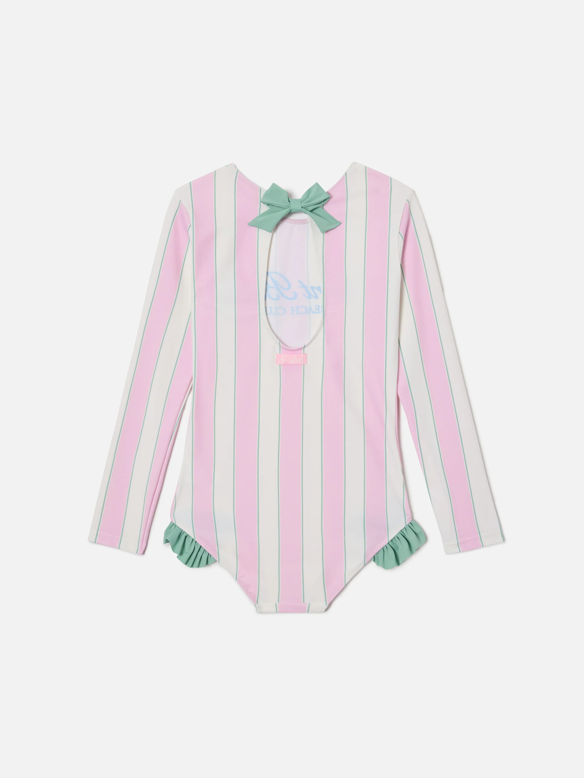 Costume intero Cressy a maniche lunghe con stampa Beach Club - Image 2