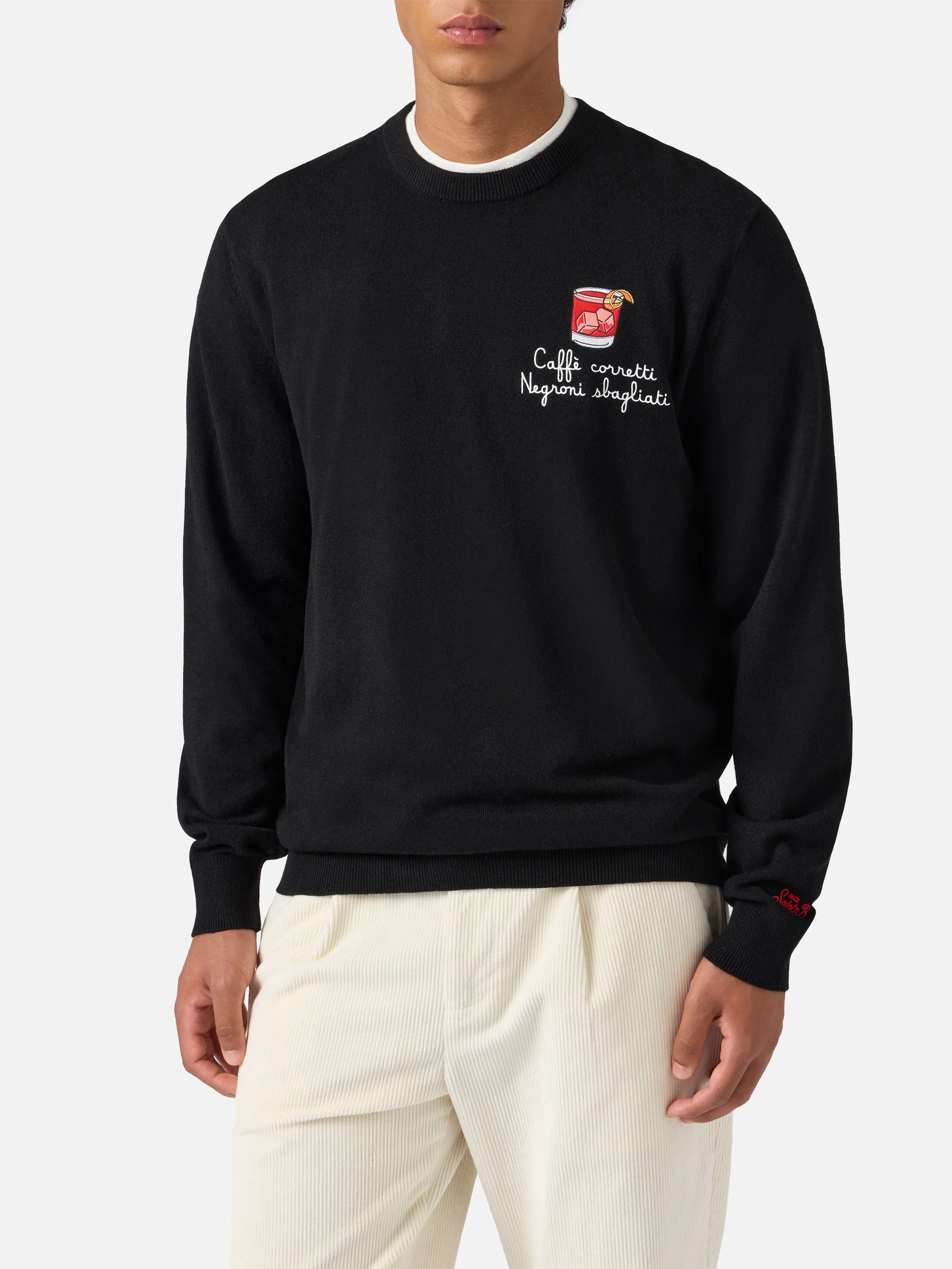 Maglione a girocollo Heron Light con ricamo Caffè Corretti  Negroni Sbagliati - Image 2