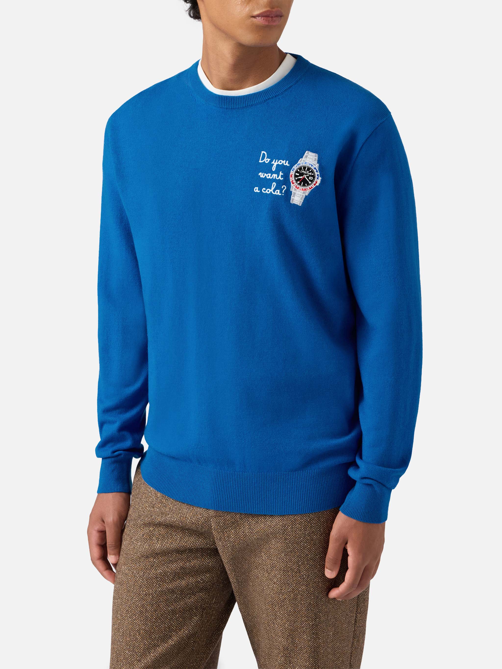 Maglione a girocollo Heron Light con ricamo Do you want a cola? - Image 2