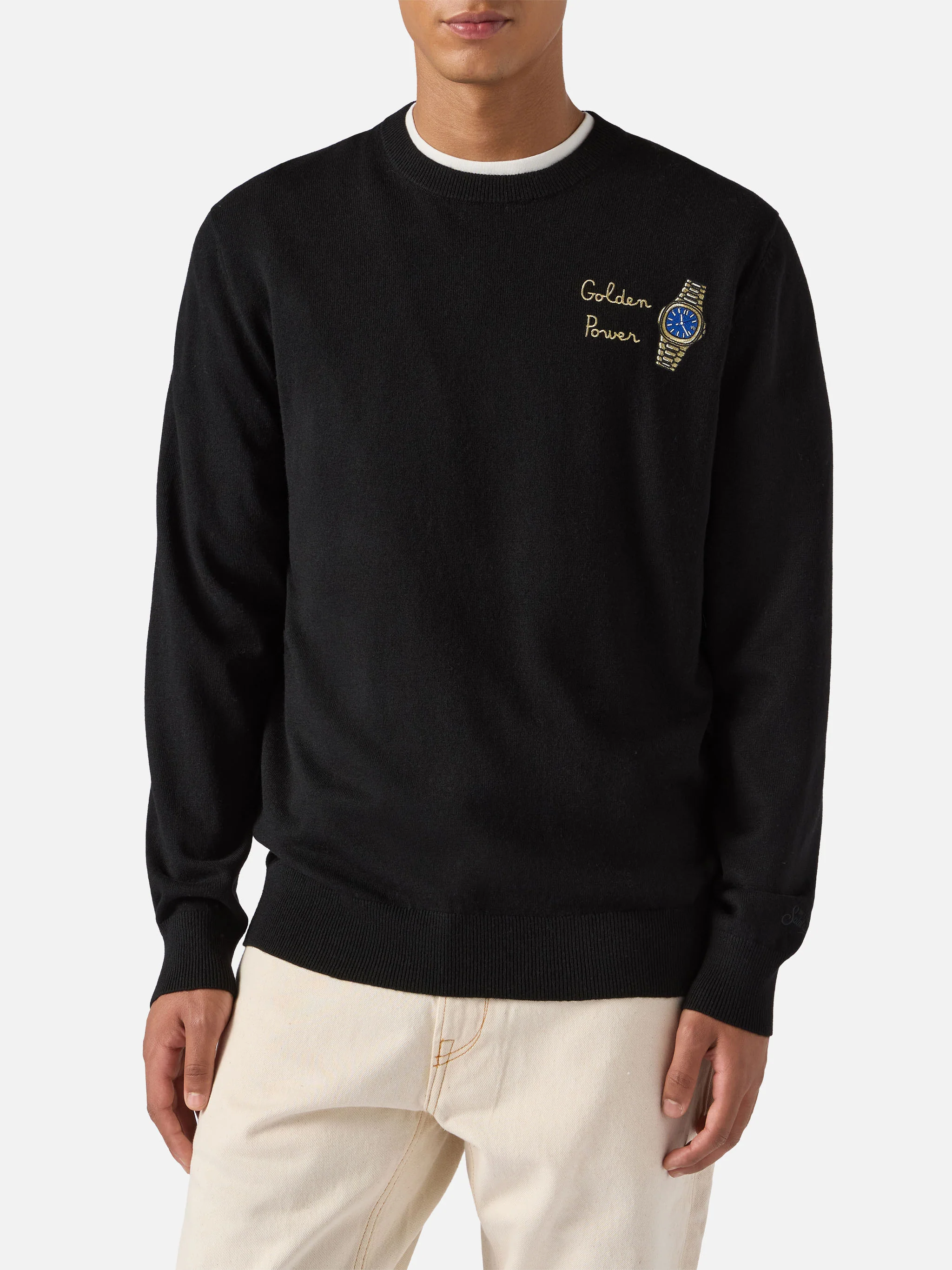 Maglione a girocollo Heron Light con ricamo Golden Power - Image 2