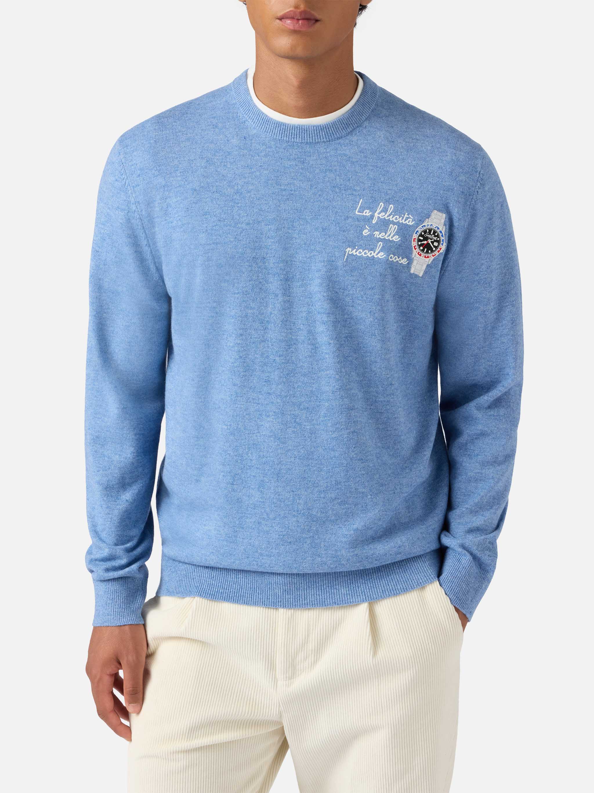 Maglione a girocollo Heron Light con ricamo La felicità è nelle piccole cose - Image 2