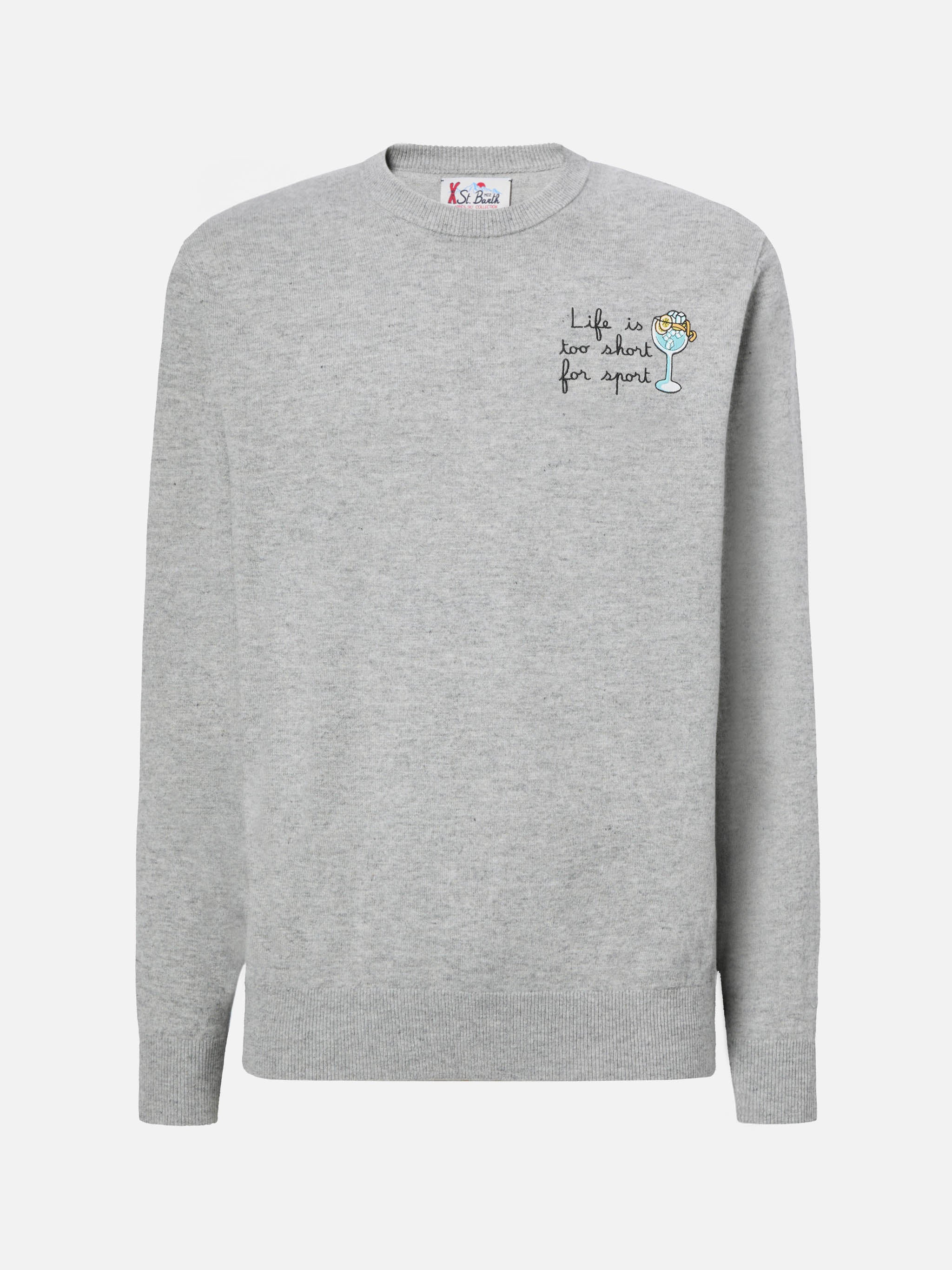 Maglione a girocollo Heron Light con ricamo Life is too short for sport - Image 5
