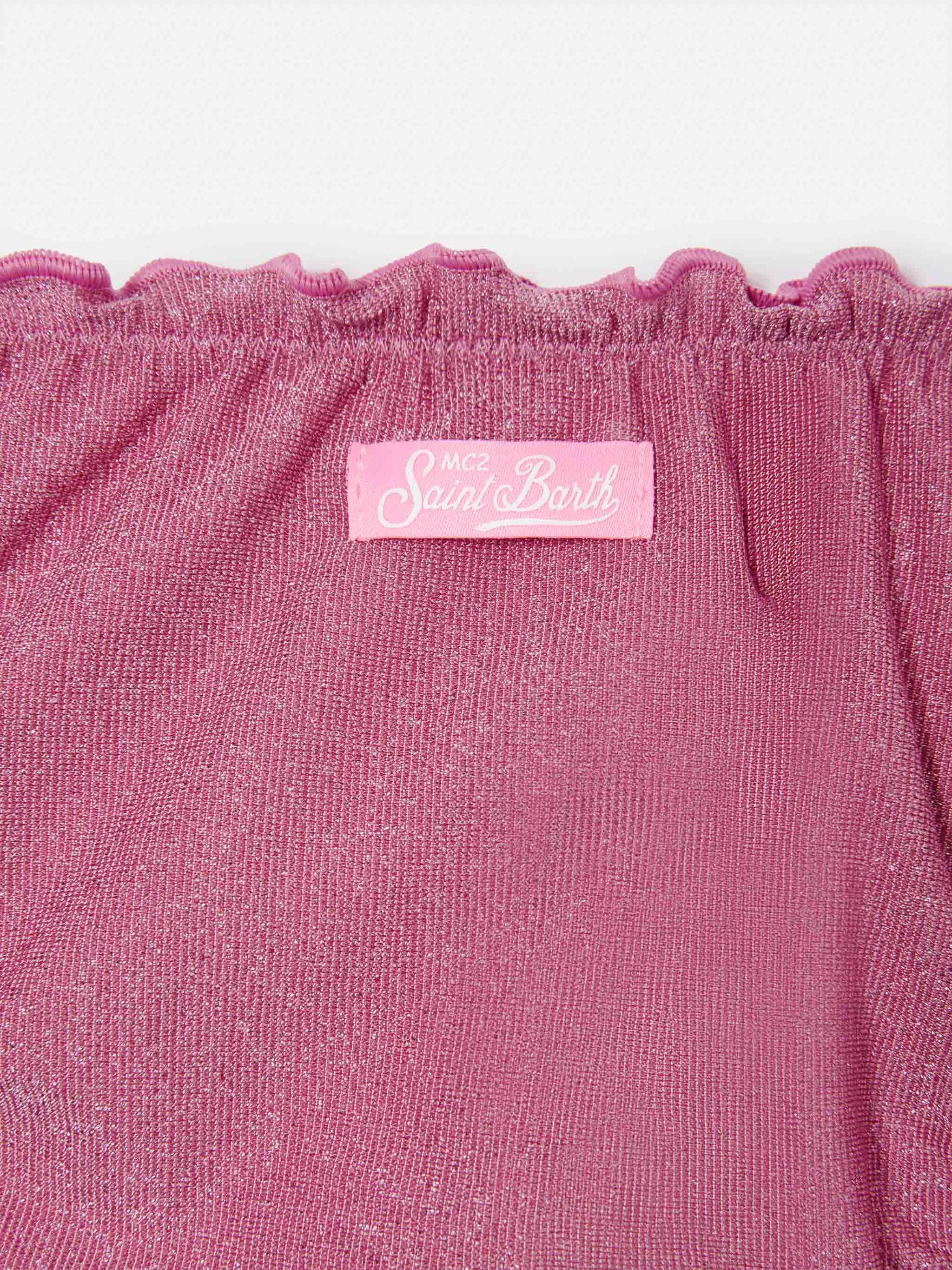 Slip mare Cric rosa scuro in tessuto lurex elasticizzato - Image 3