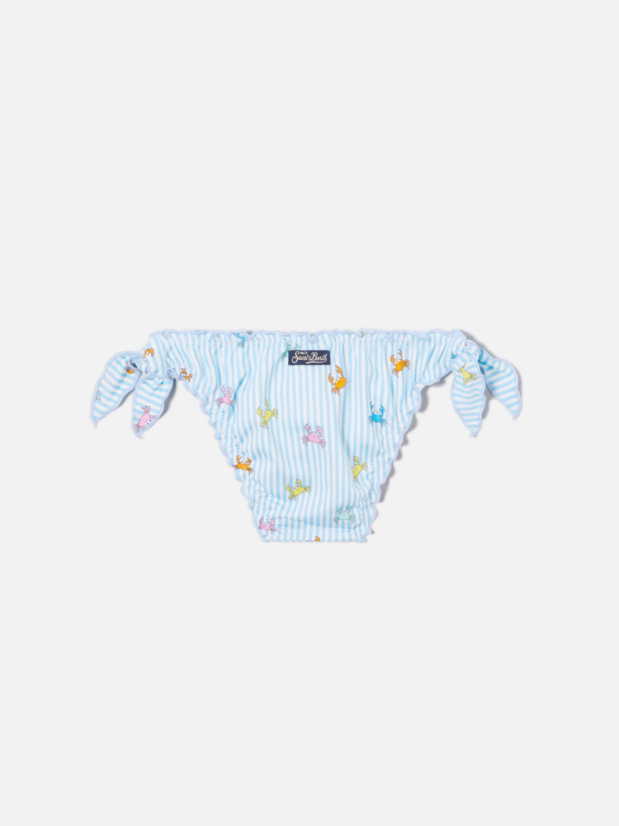 Slip mare Cric a righe azzurre con stampa granchietti - Image 2