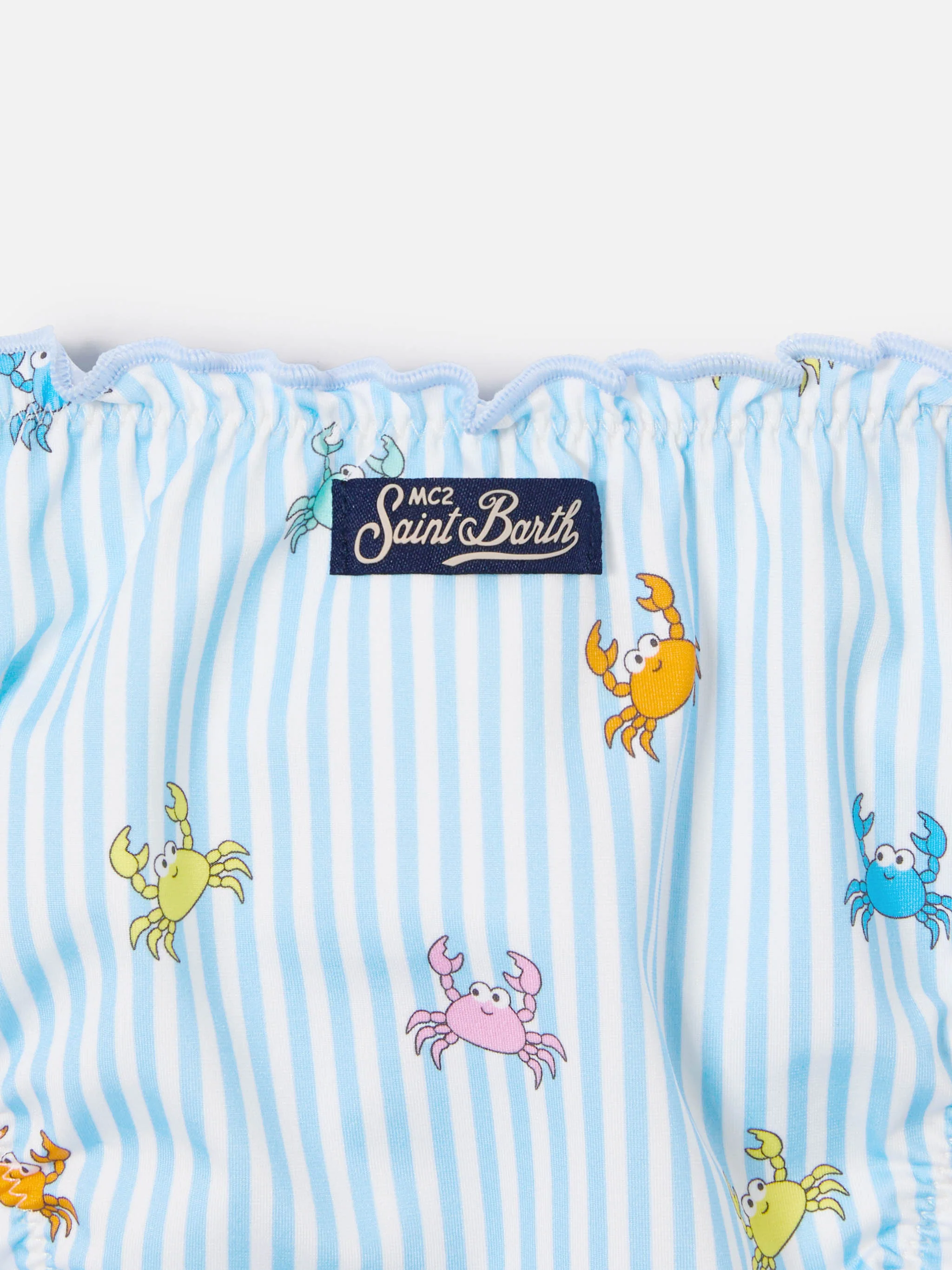 Slip mare Cric a righe azzurre con stampa granchietti - Image 3