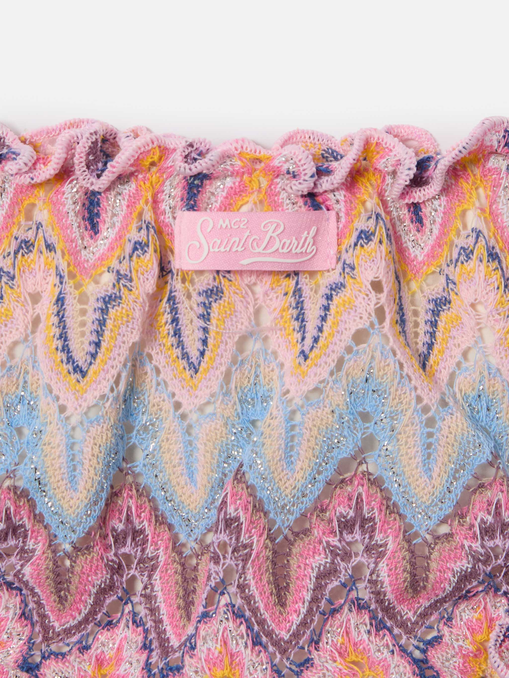Slip mare Cric in raschel multicolor nei toni del rosa - Image 3