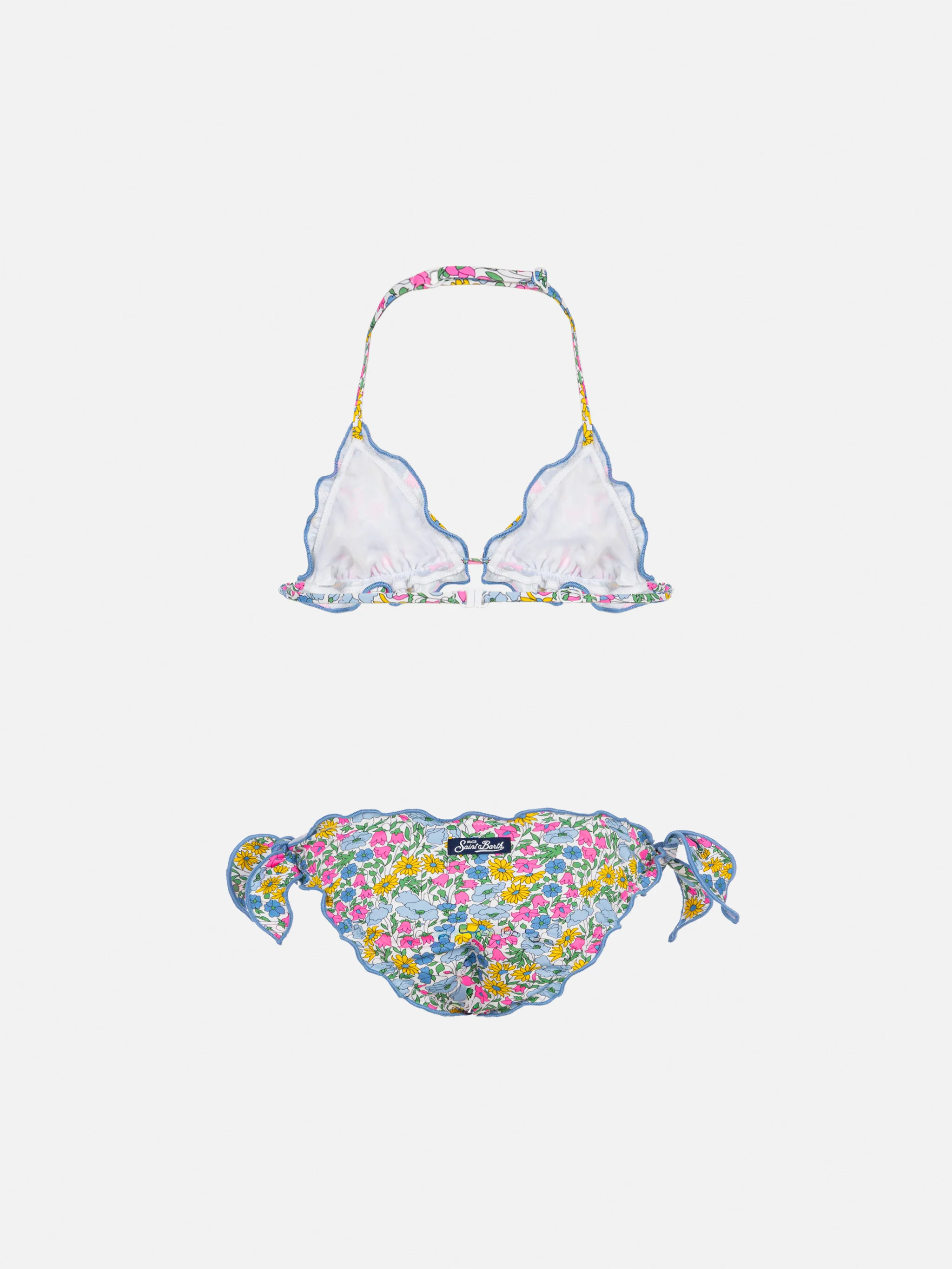 Bikini a triangolo classico Cris con stampa Poppy and Daisy | MADE WITH LIBERTY FABRIC - Image 2