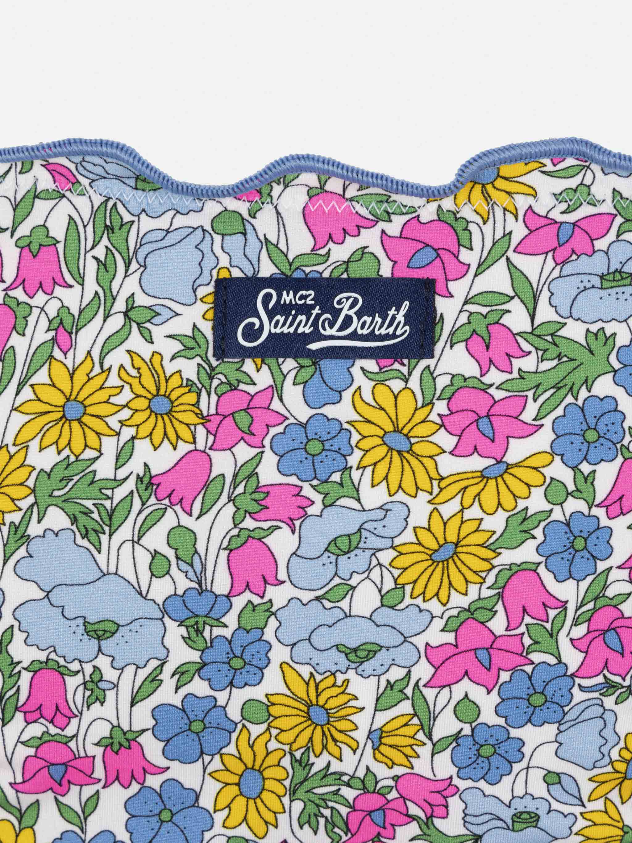 Bikini a triangolo classico Cris con stampa Poppy and Daisy | MADE WITH LIBERTY FABRIC - Image 3