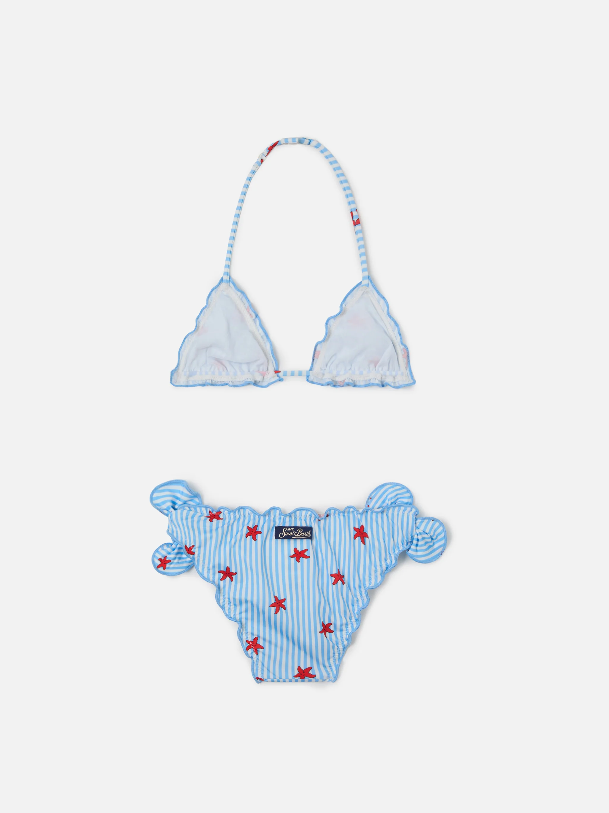 Bikini a triangolo classico Cris con stampa stelle marine e righe - Image 2