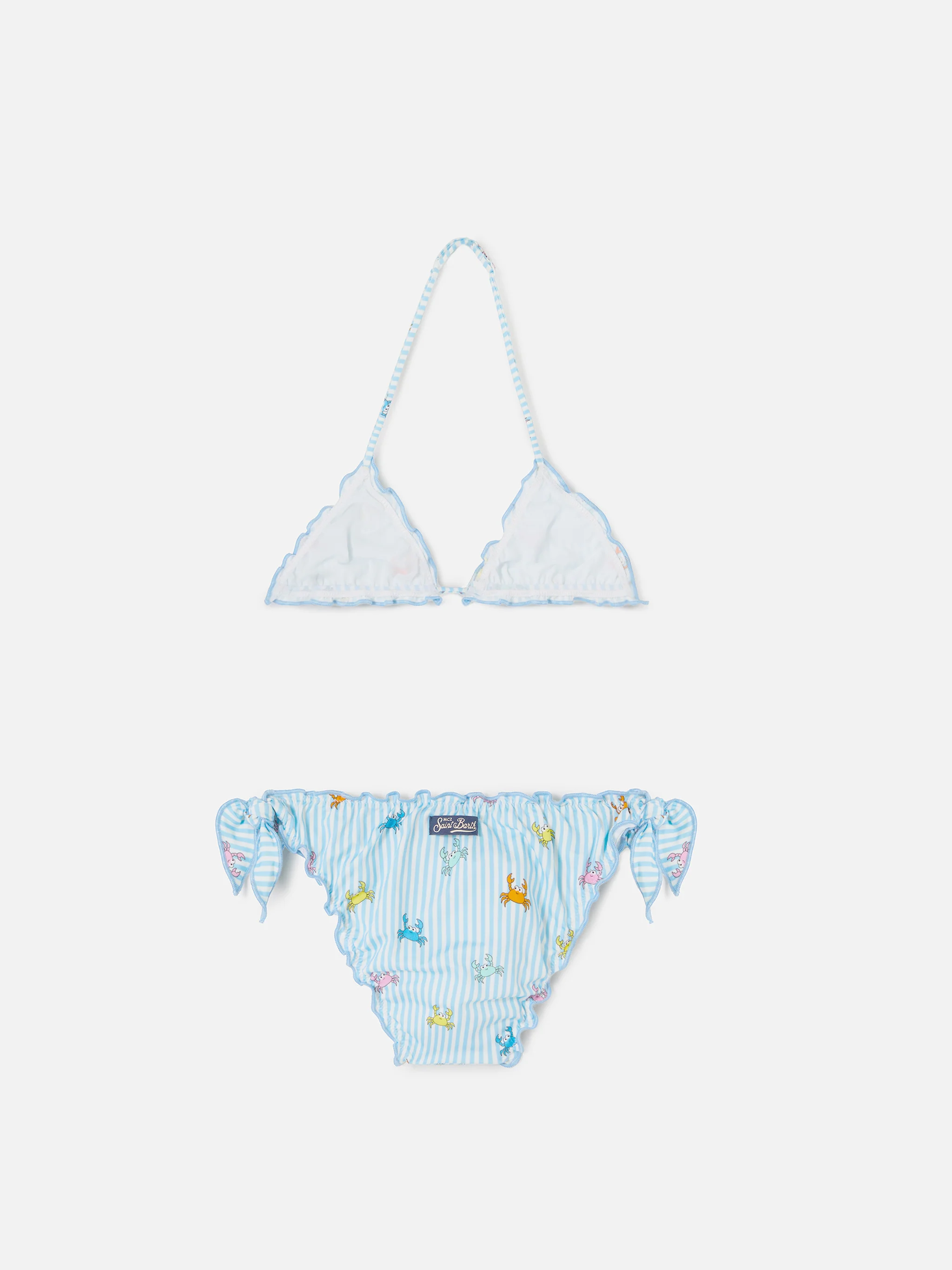 Bikini Cris in tessuto elasticizzato a righe con stampa granchietti - Image 2