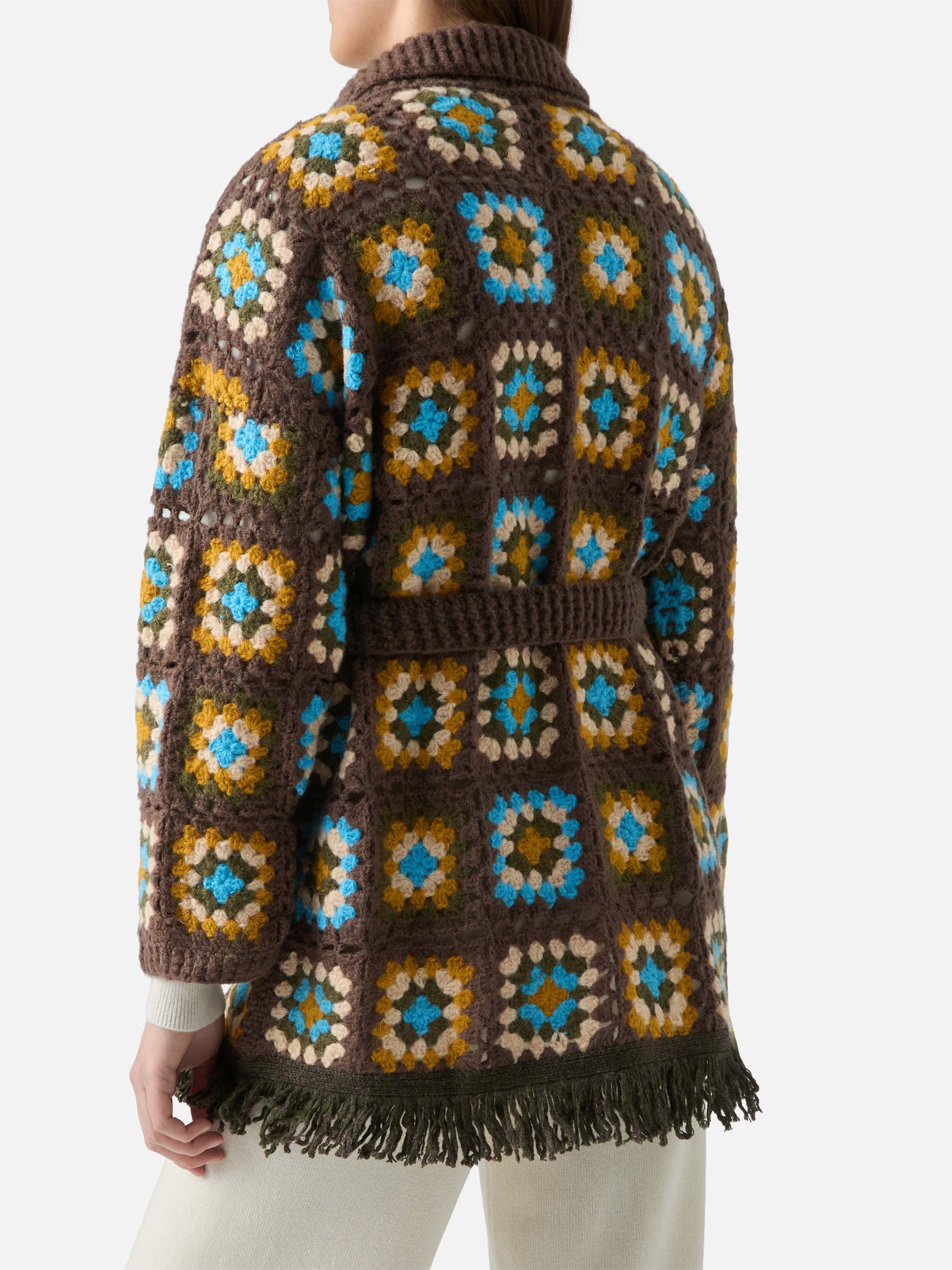 Cardigan Cristabel in crochet con cintura - Image 3