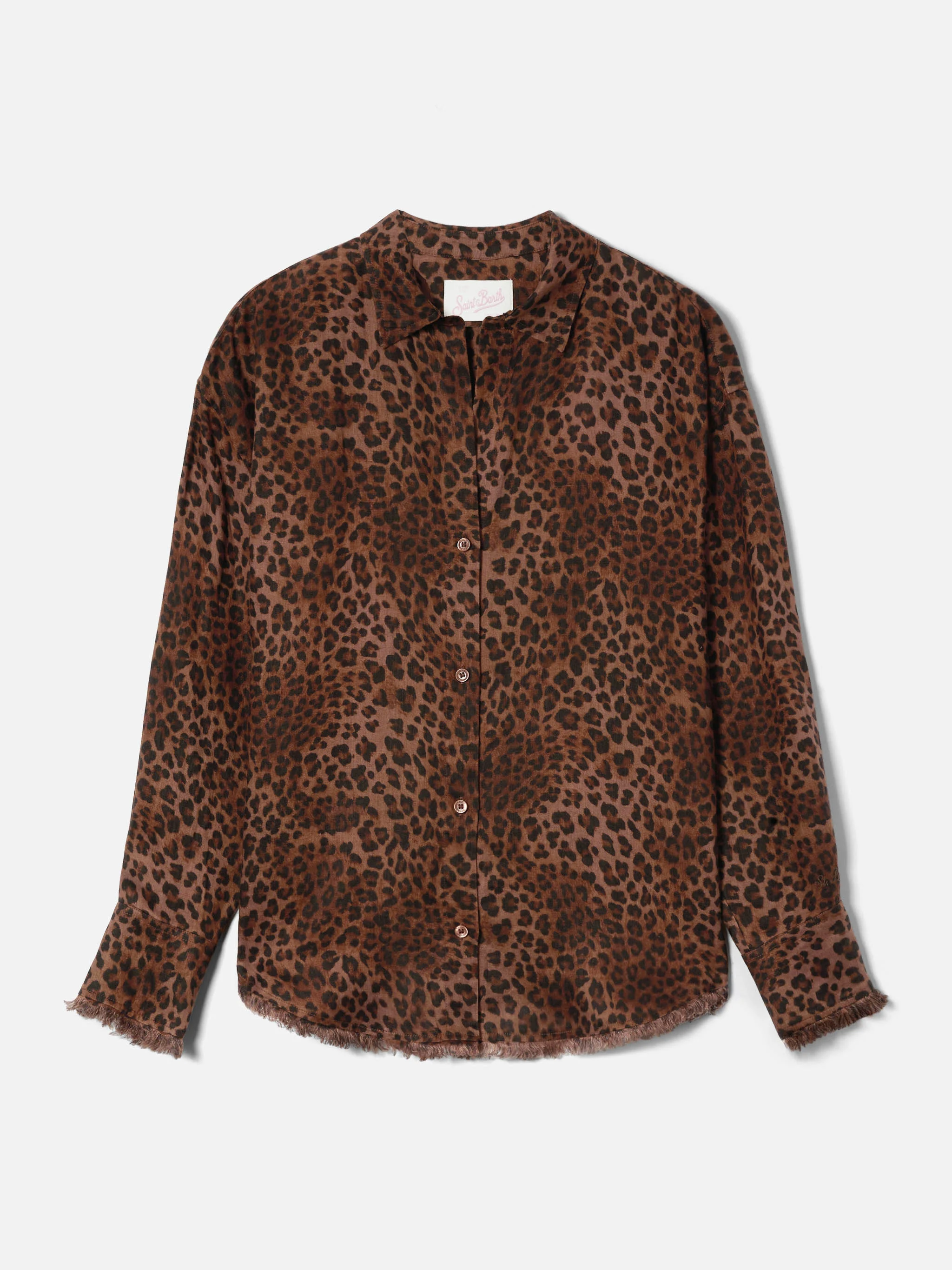 Camicia Cristal in lino con stampa leopardata - Image 5