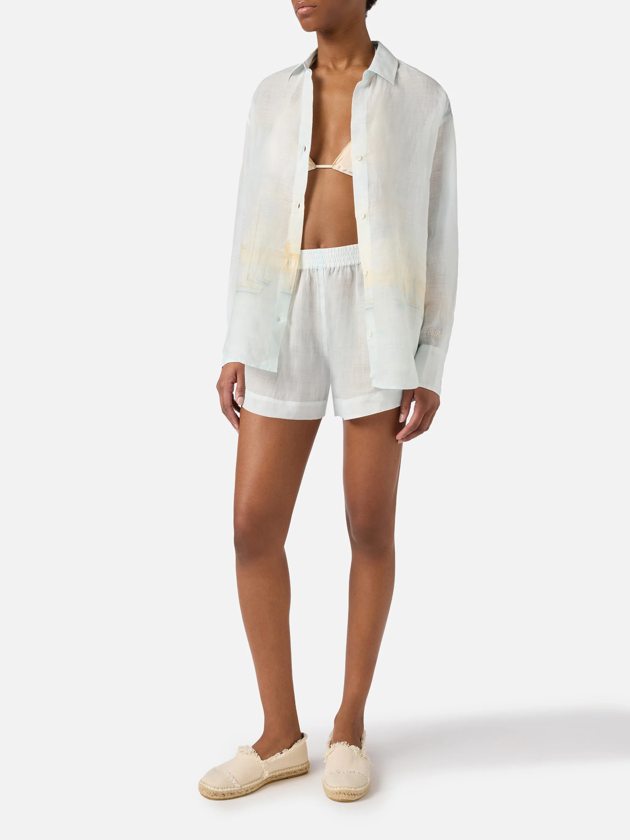 Camicia Cristal in ramie con stampa St. Tropez - Image 4