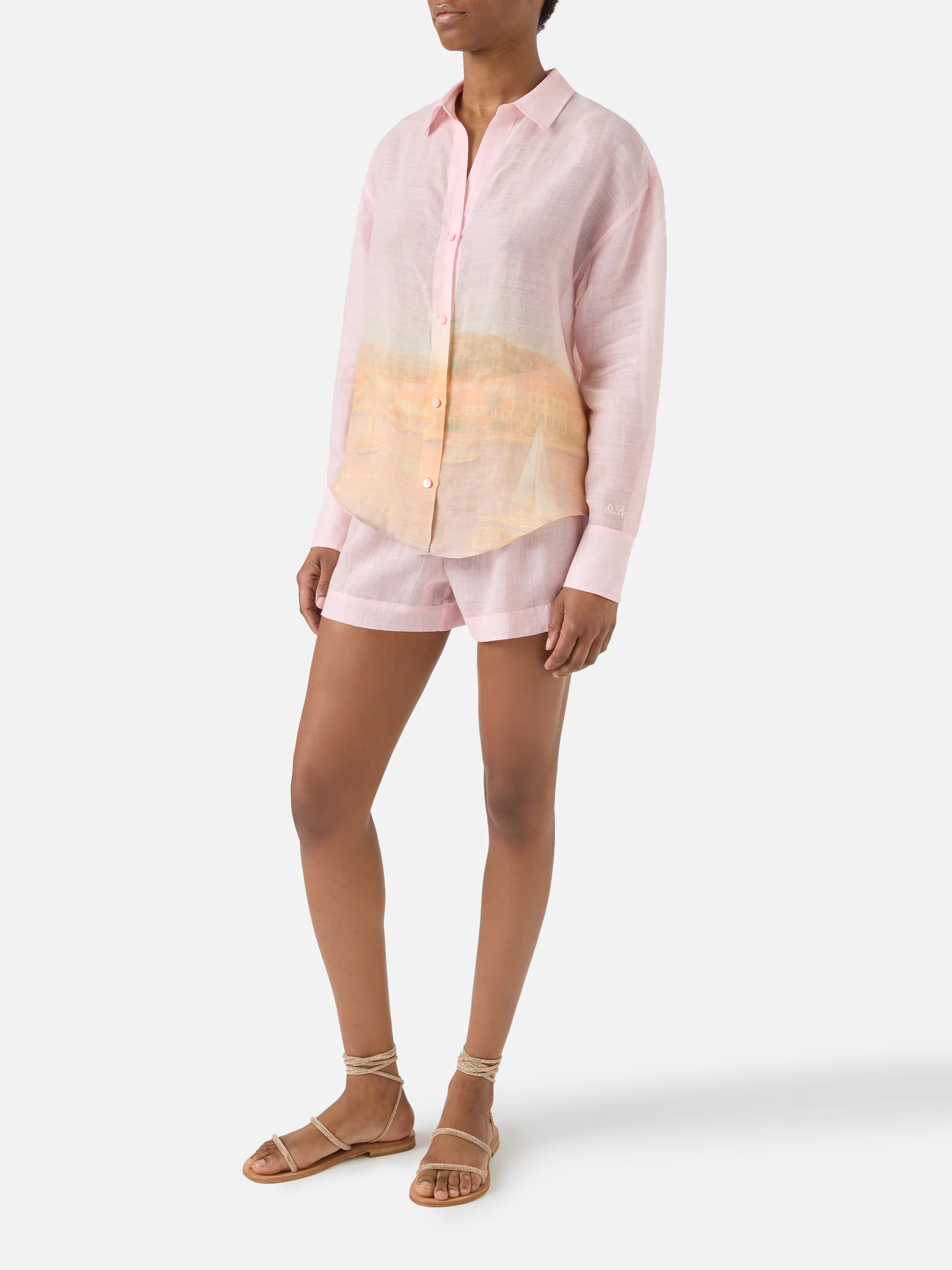 Camicia Cristal in ramie con stampa sunset - Image 2