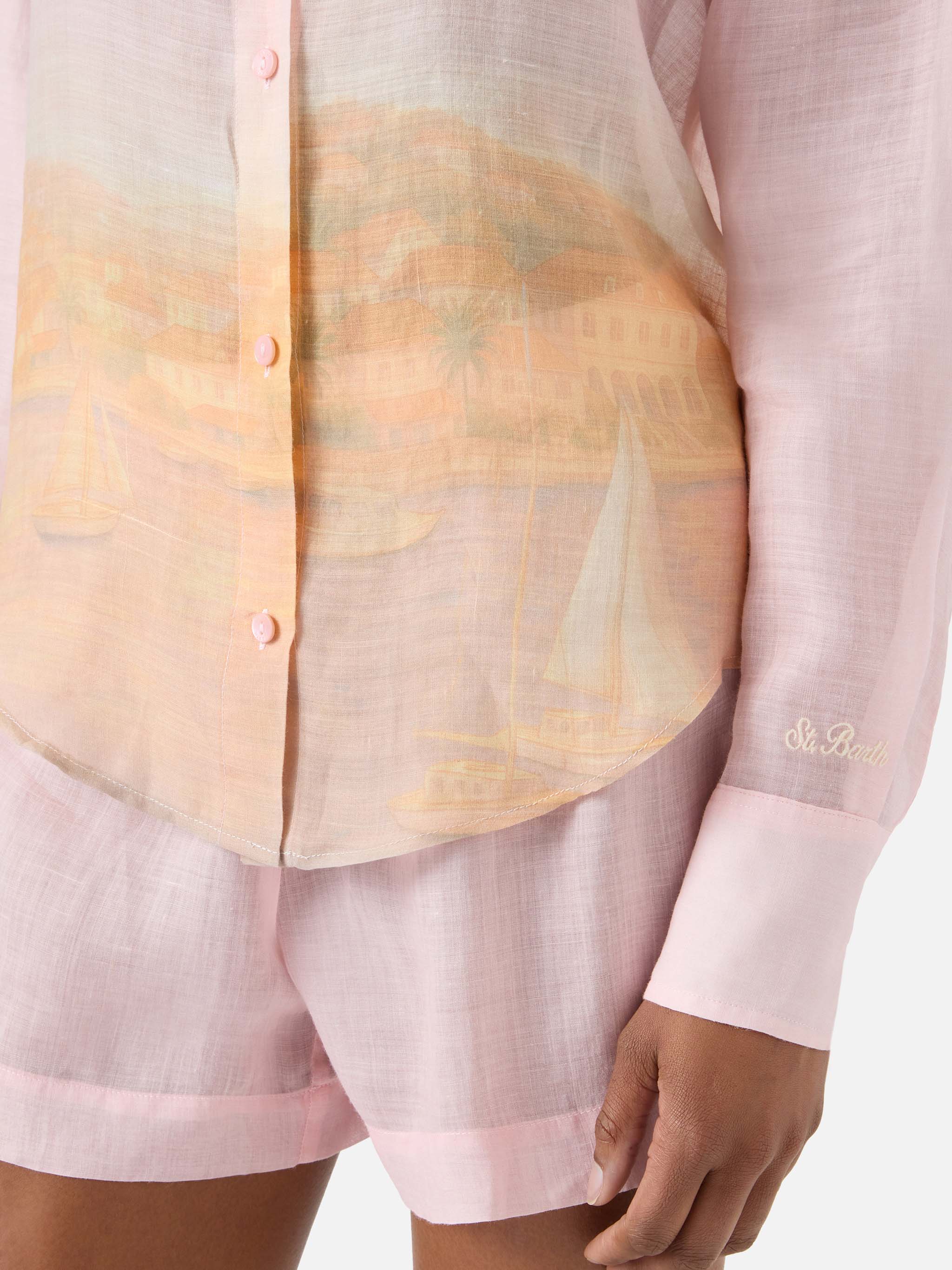 Camicia Cristal in ramie con stampa sunset - Image 3