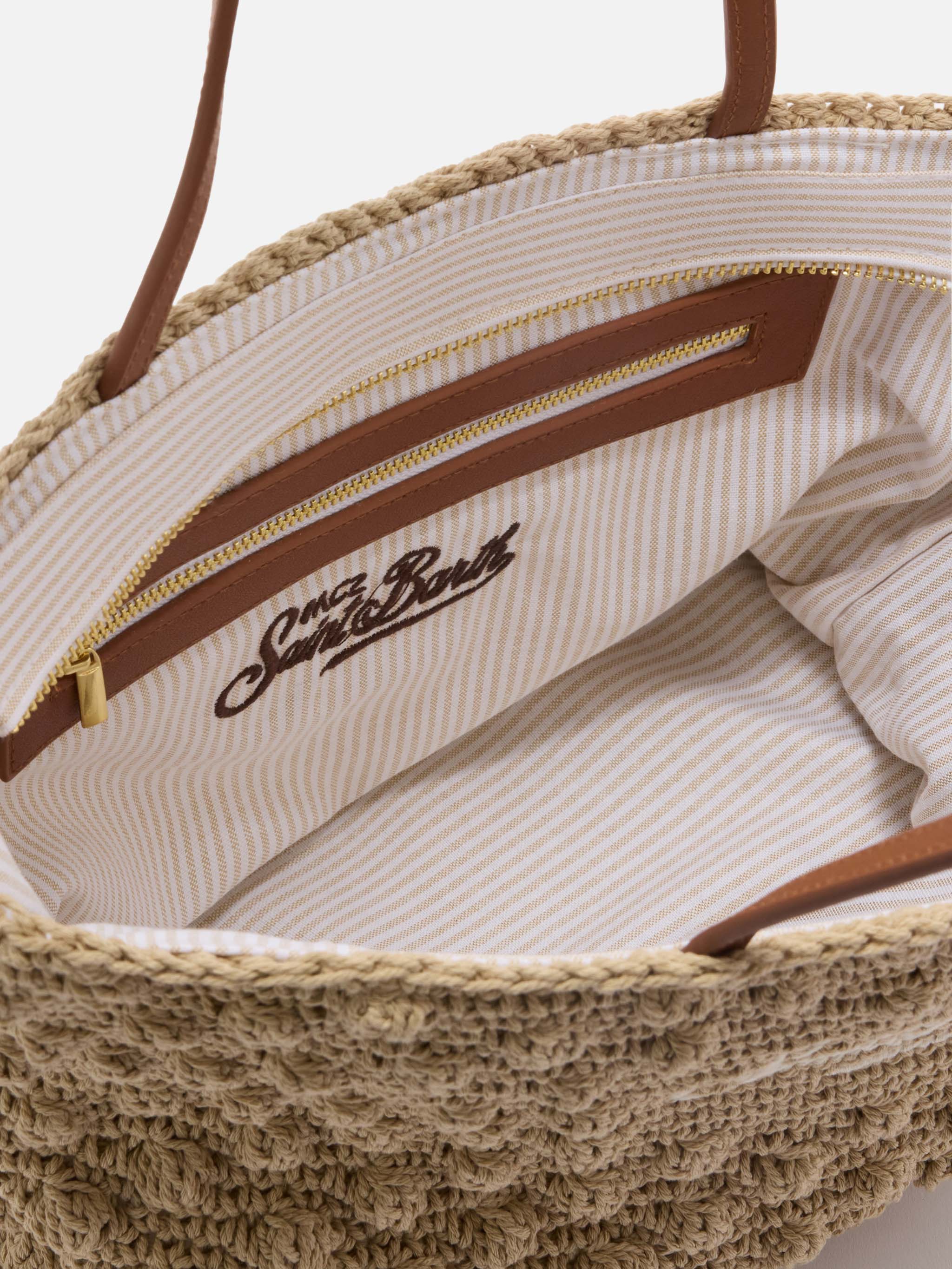 Borsa Tote Crochet medium con logo ricamato - Image 4