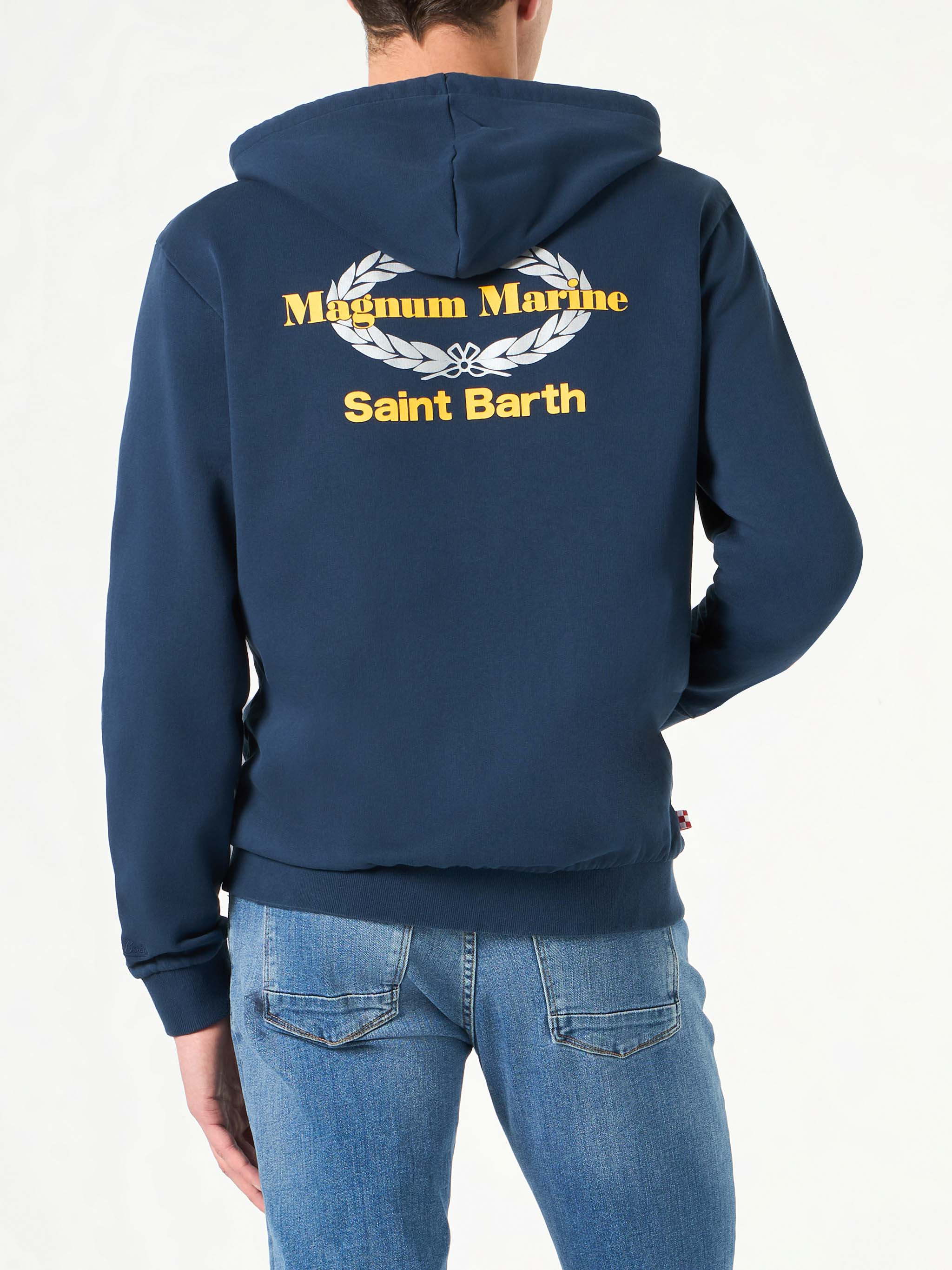 Felpa in cotone blu con cappuccio con ricamo Magnum Marine Saint Barth | EDIZIONE SPECIALE MAGNUM MARINE - Image 2