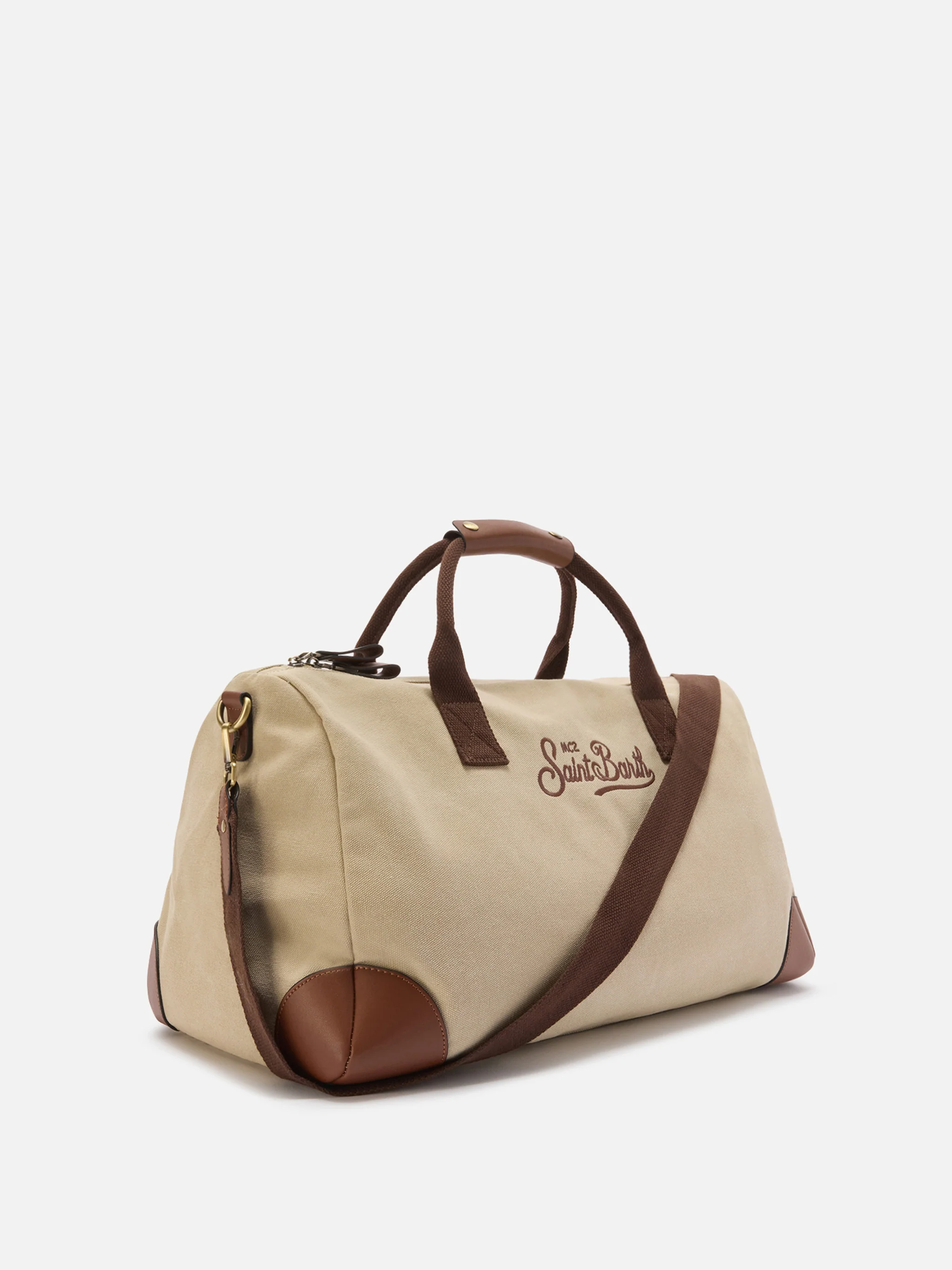 Borsone Daily in misto cotone beige con logo ricamato - Image 2