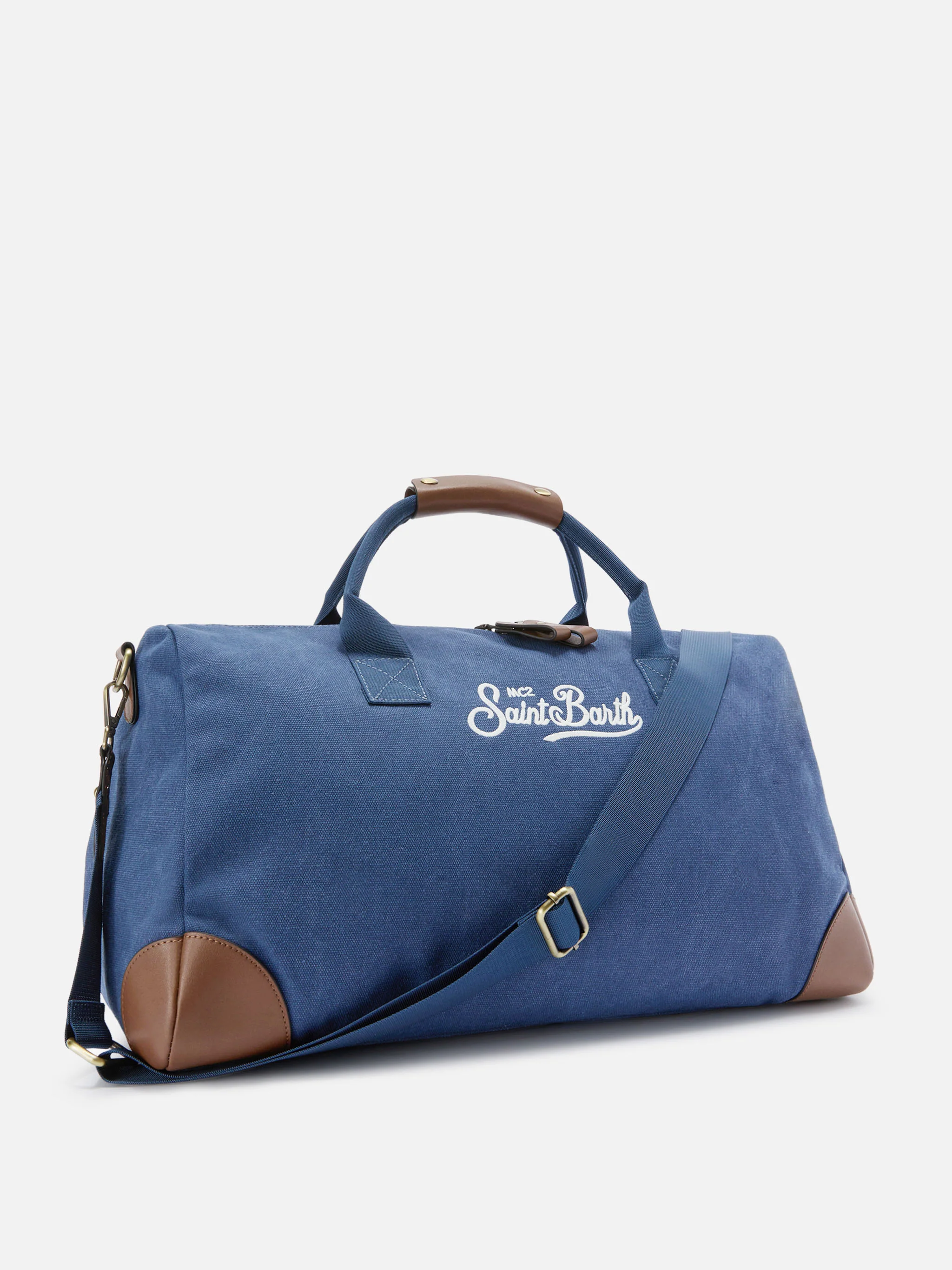 Borsone Daily in misto cotone navy con logo ricamato - Image 3
