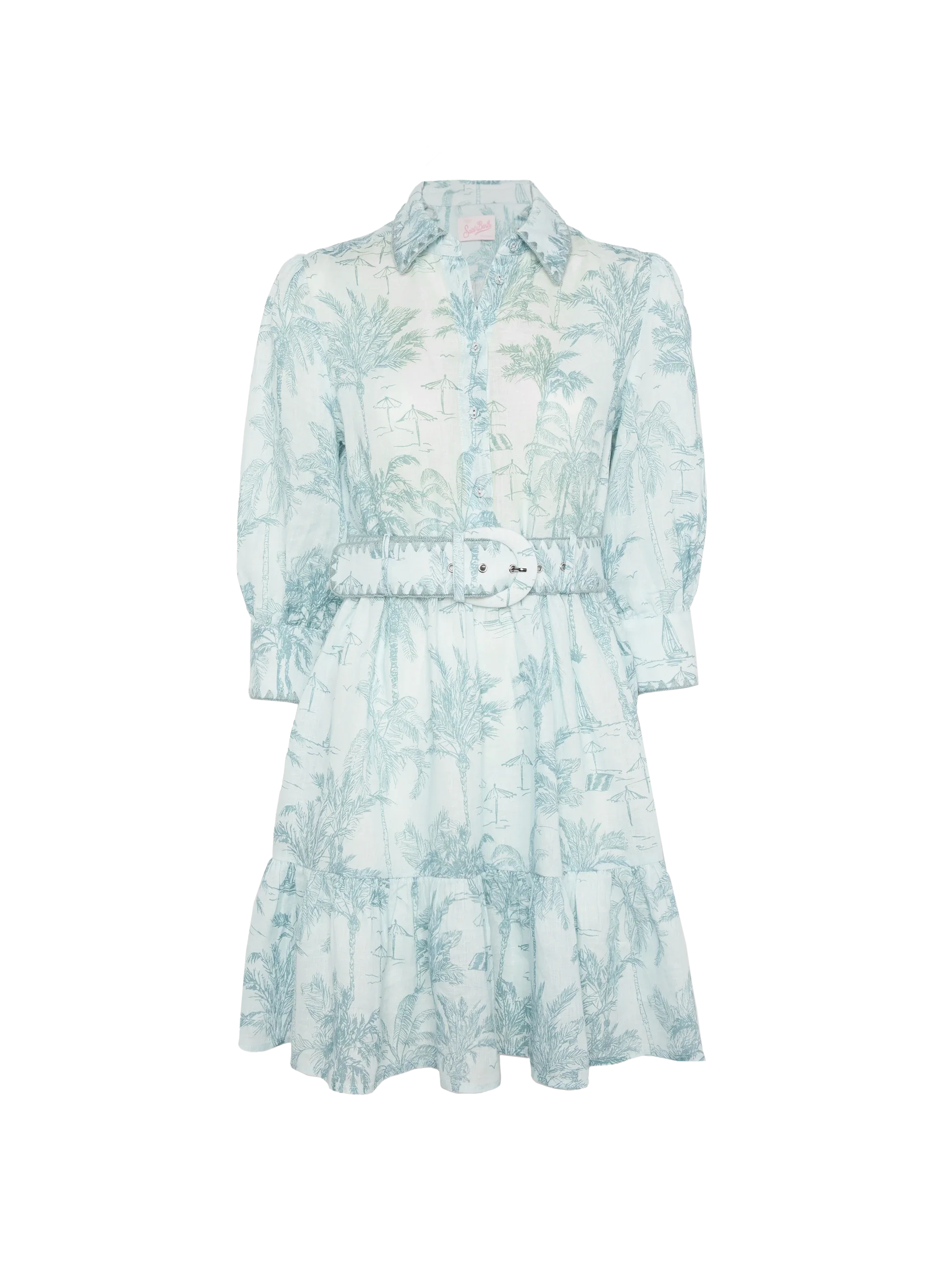 Daisi abito in lino con stampa toile de jouy - Image 4