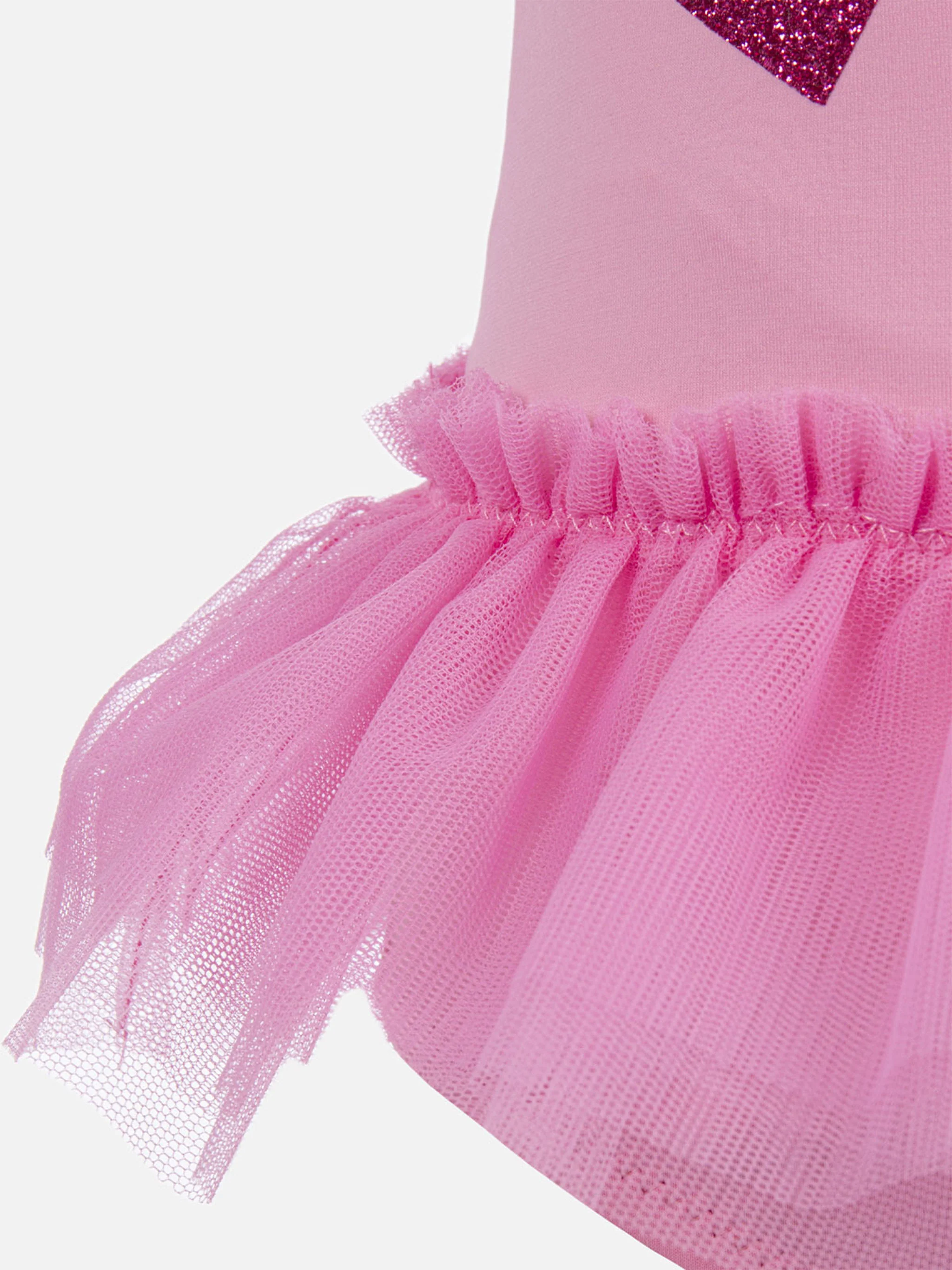 Costume intero Dancer con balza in tulle e cuori glitterati - Image 4