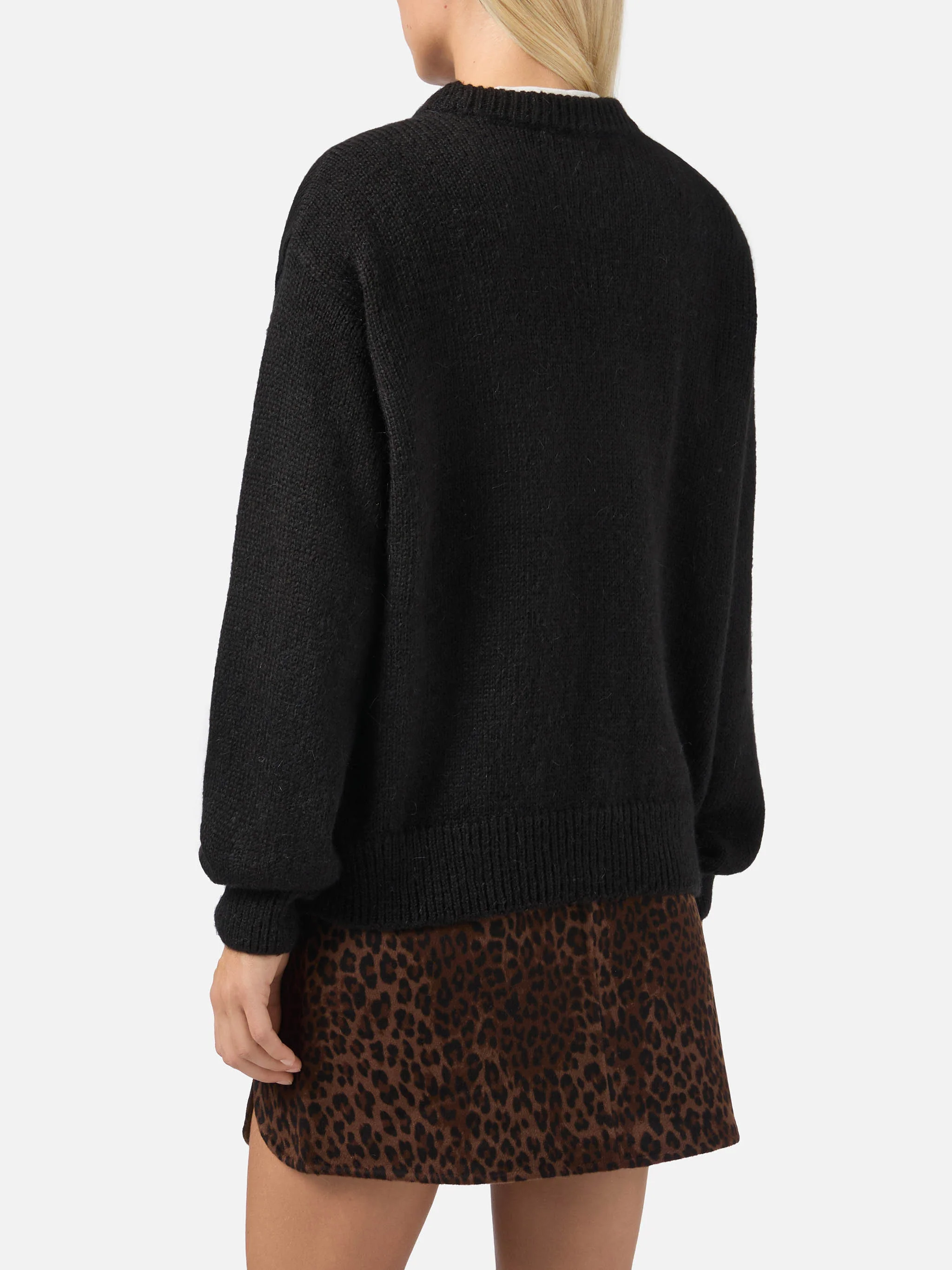 Maglione Danya in misto alpaca nero con jacquard Apres Ski - Image 3