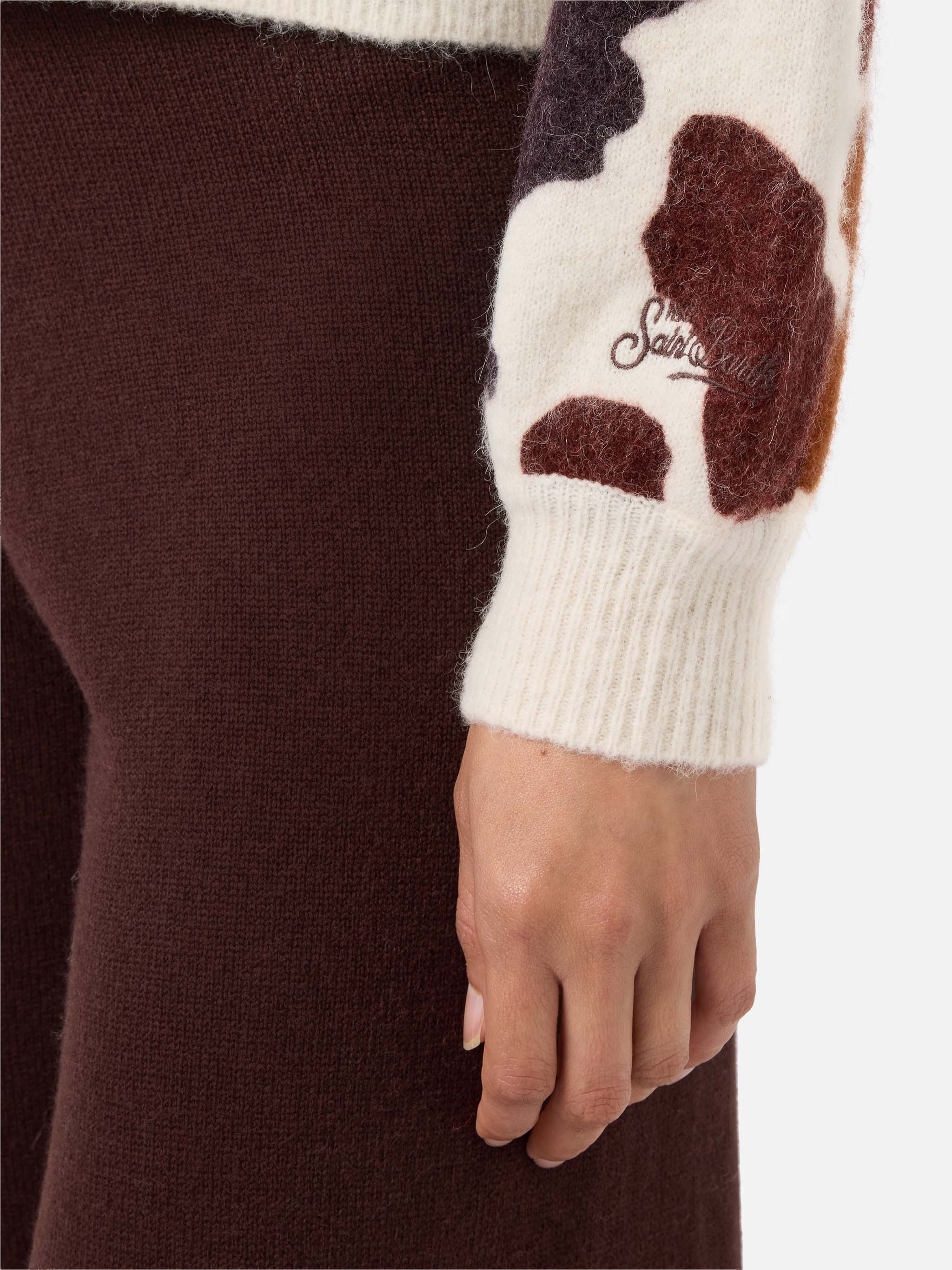 Maglione Danya in misto lana merino e alpaca stretch con stampa muccata - Image 4