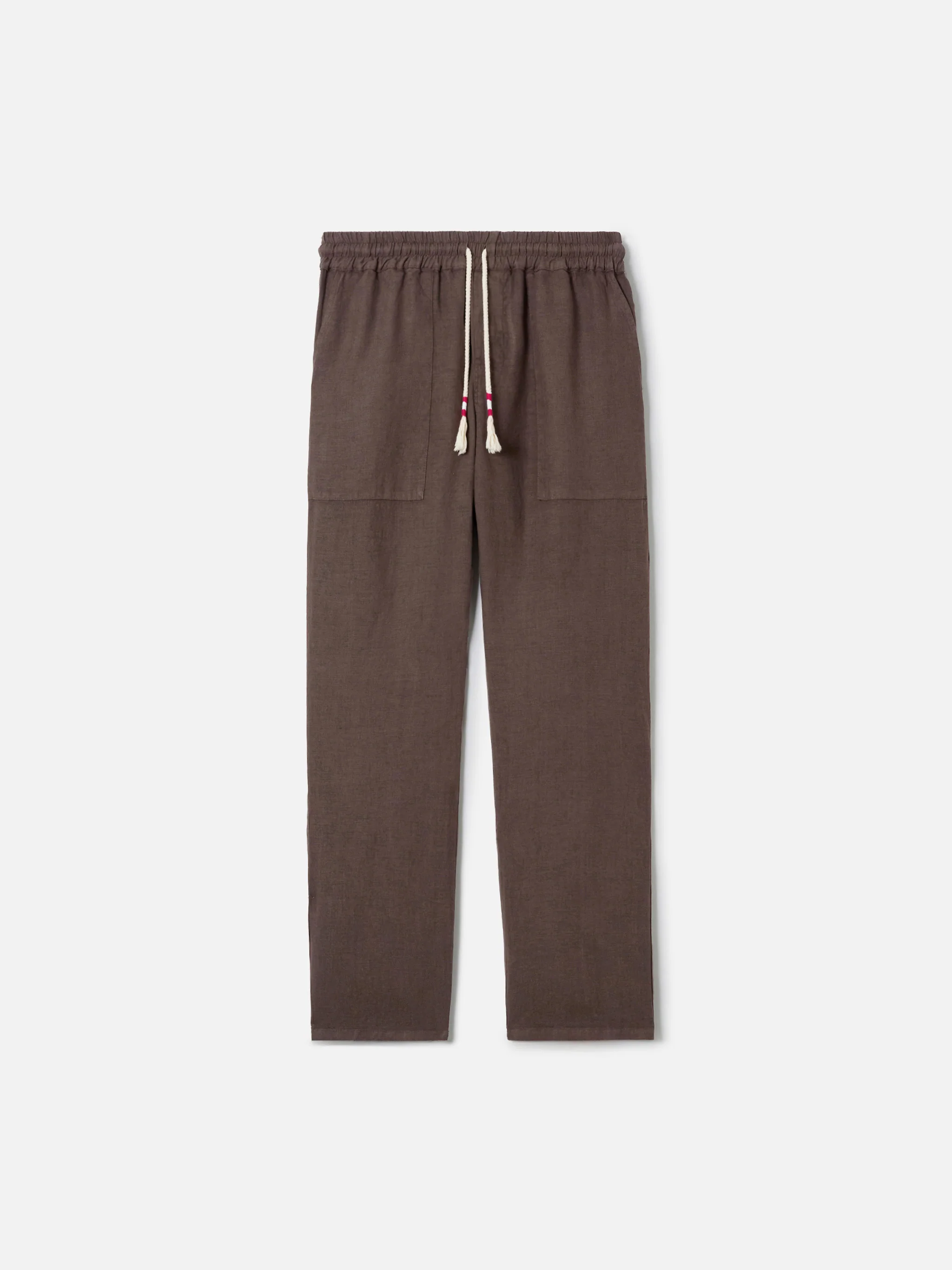 Pantalone Calais lungo marrone scuro in puro lino - Image 4