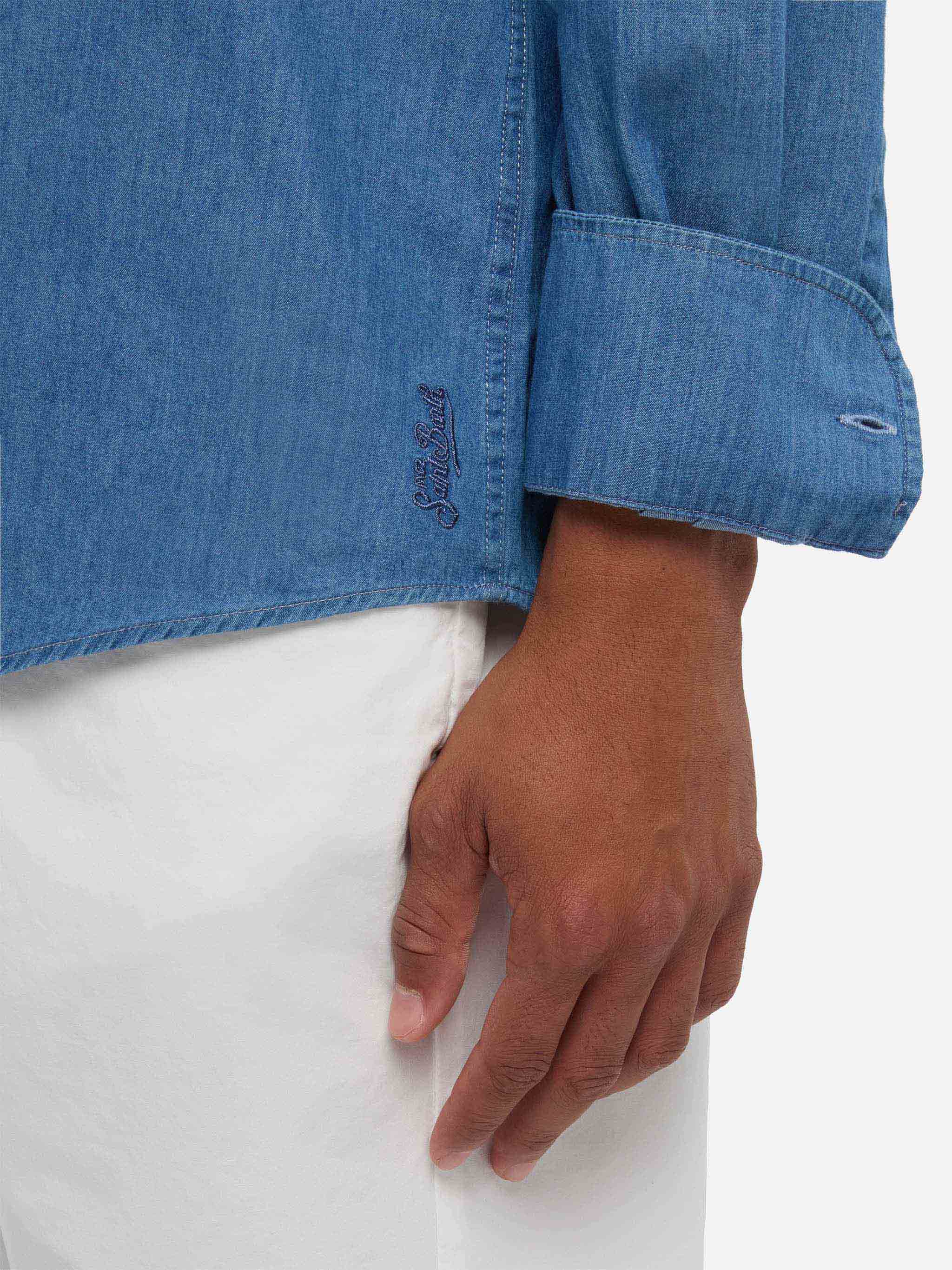 Camicia Pamplona in chambray blu denim scuro - Image 2