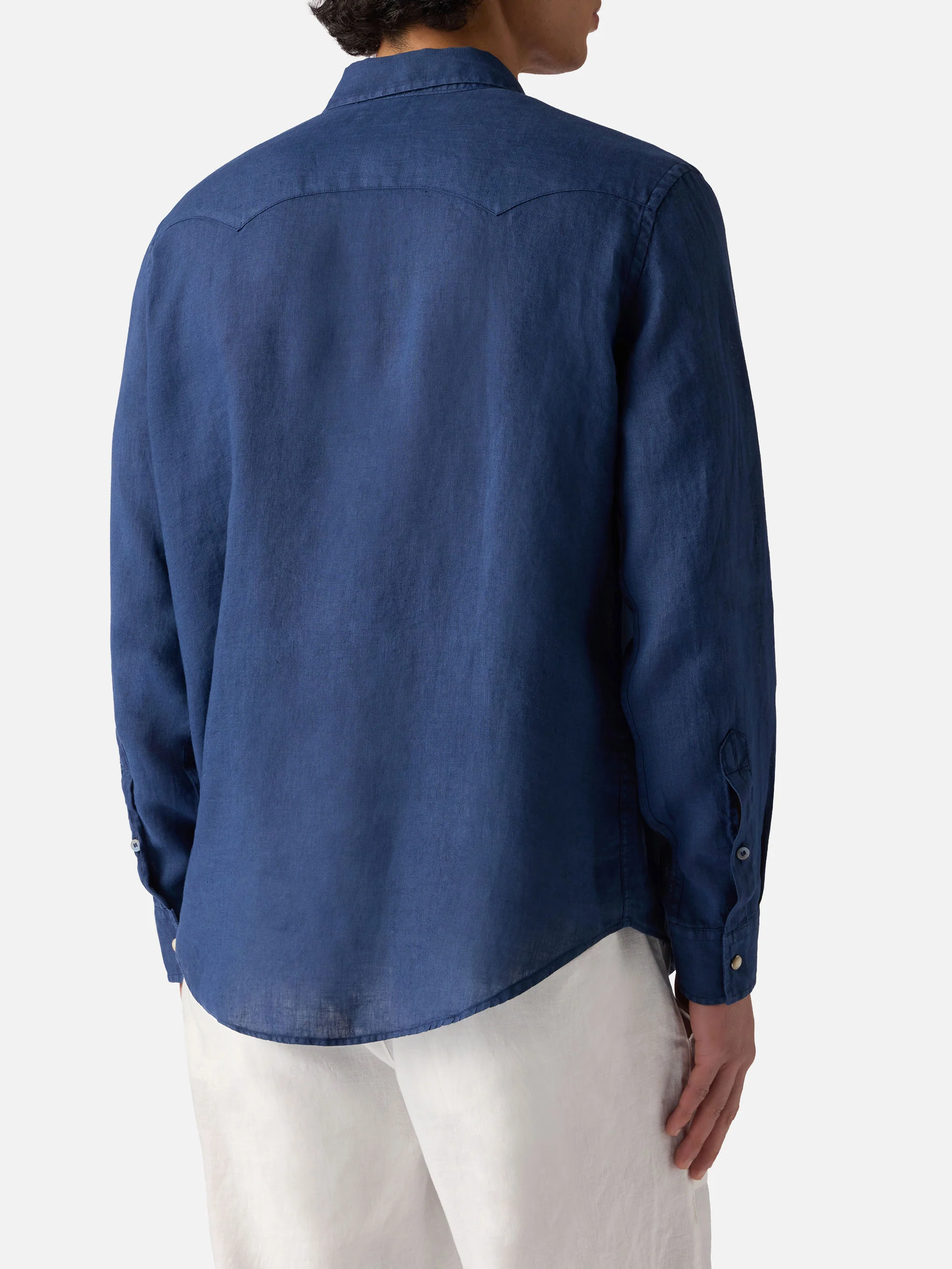 Camicia in lino denim scuro - Image 3