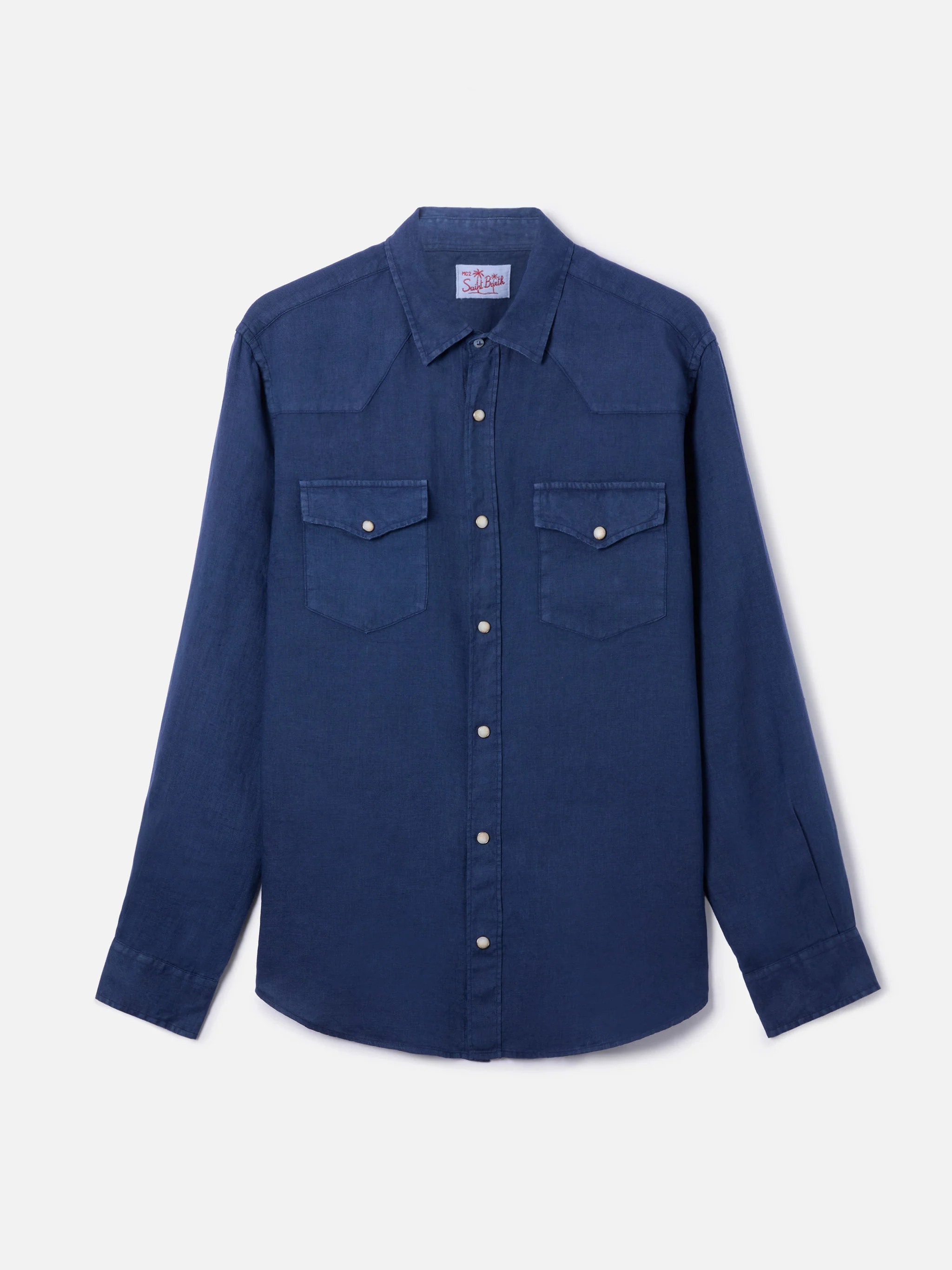 Camicia in lino denim scuro - Image 4