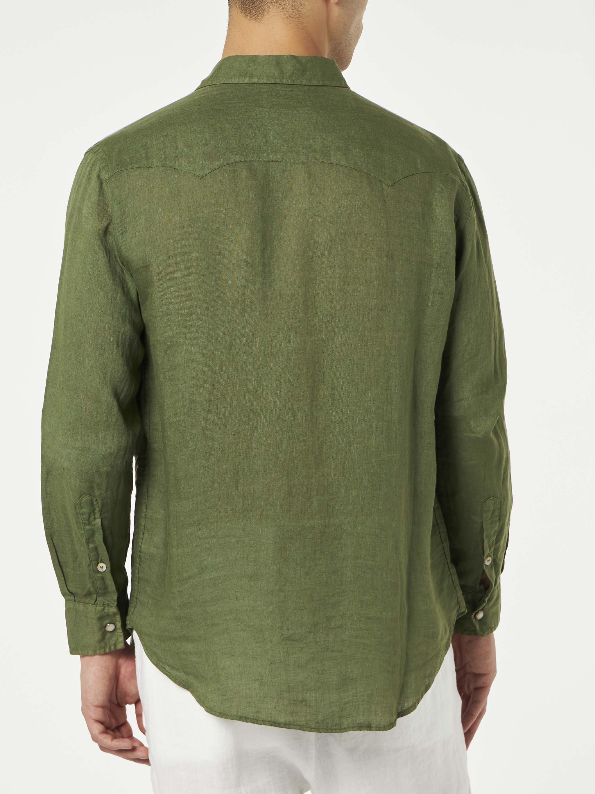 Camicia di lino verde scuro - Image 2