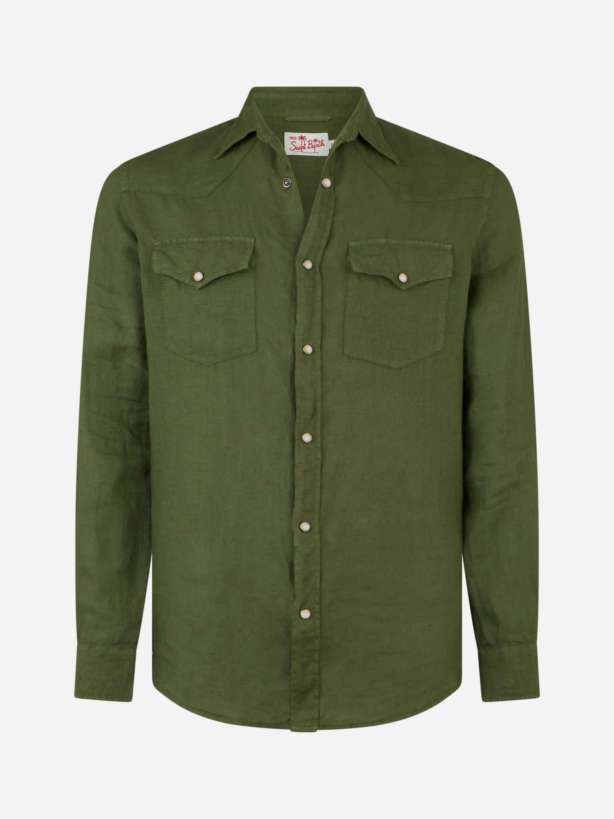 Camicia di lino verde scuro - Image 4