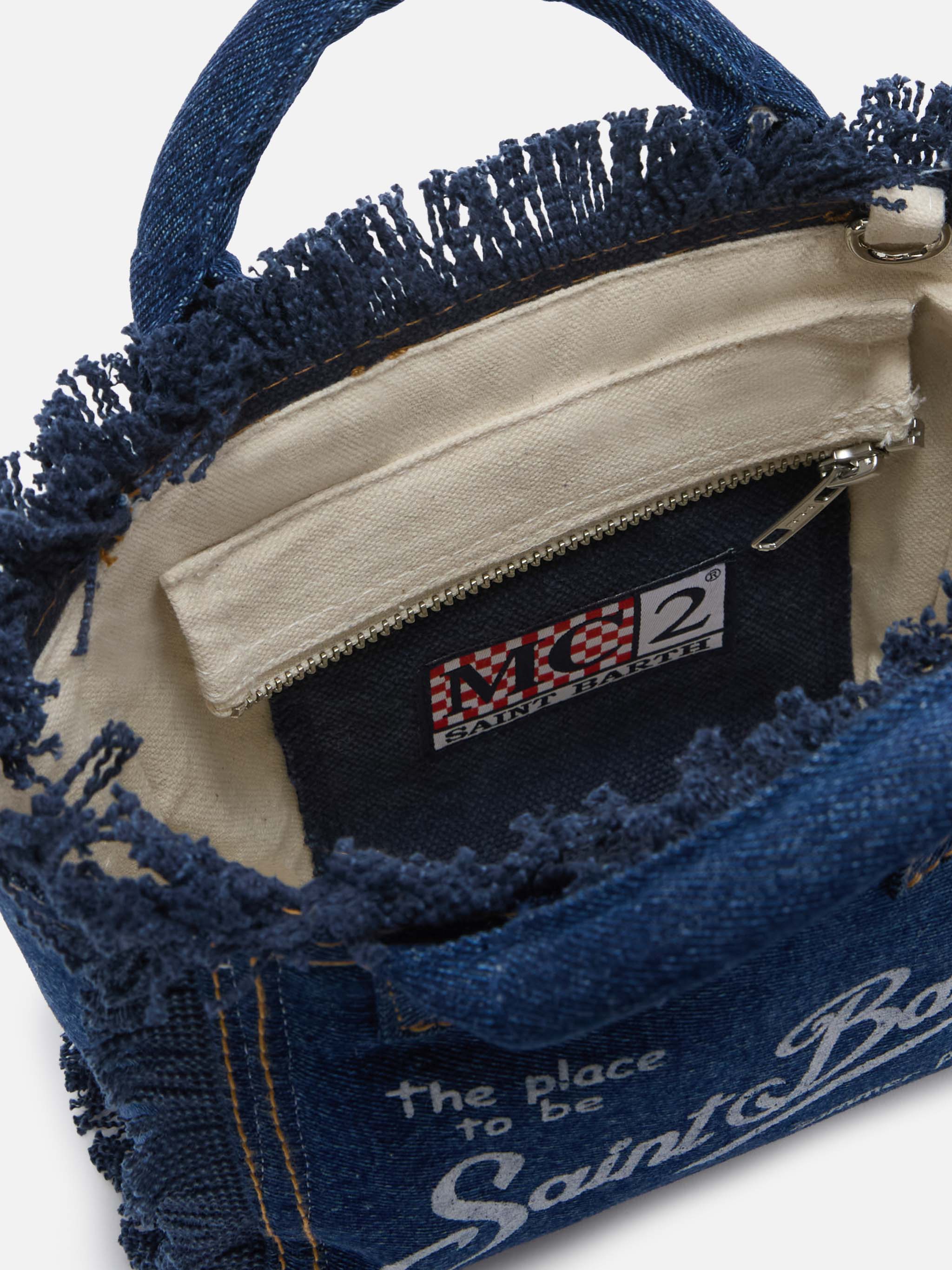 Borsa Vanity mini in denim lavaggio scuro - Image 4
