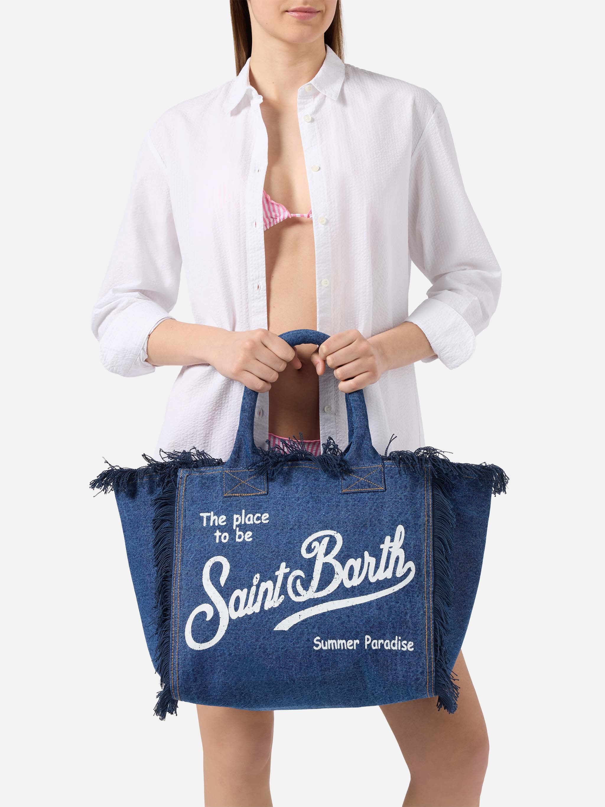 Borsa Vanity regular in denim lavaggio scuro - Image 2