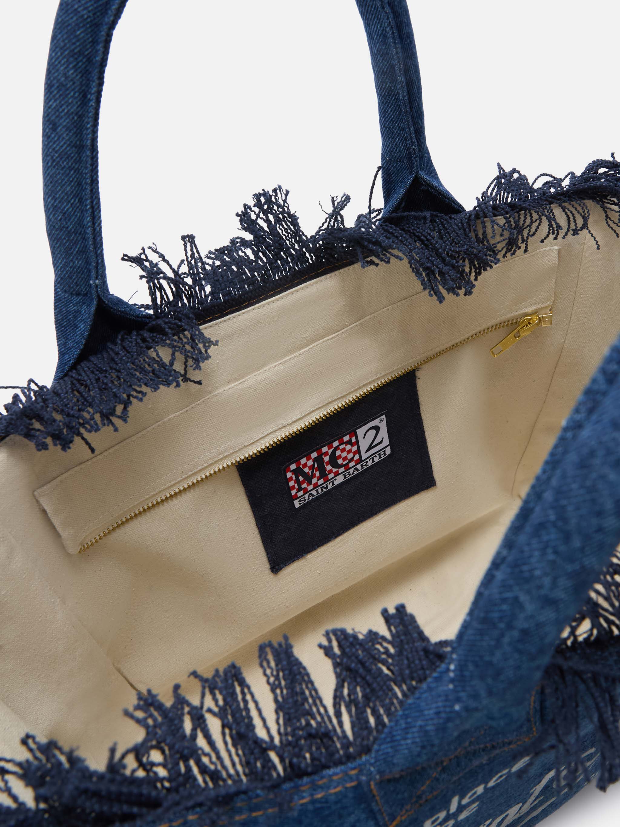 Borsa Vanity regular in denim lavaggio scuro - Image 4