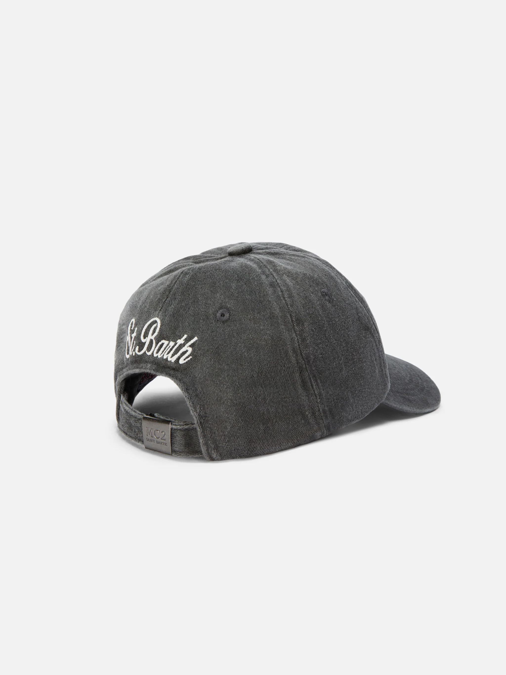 Cappello con visiera Davis in denim con ricamo My life is complicated - Image 3