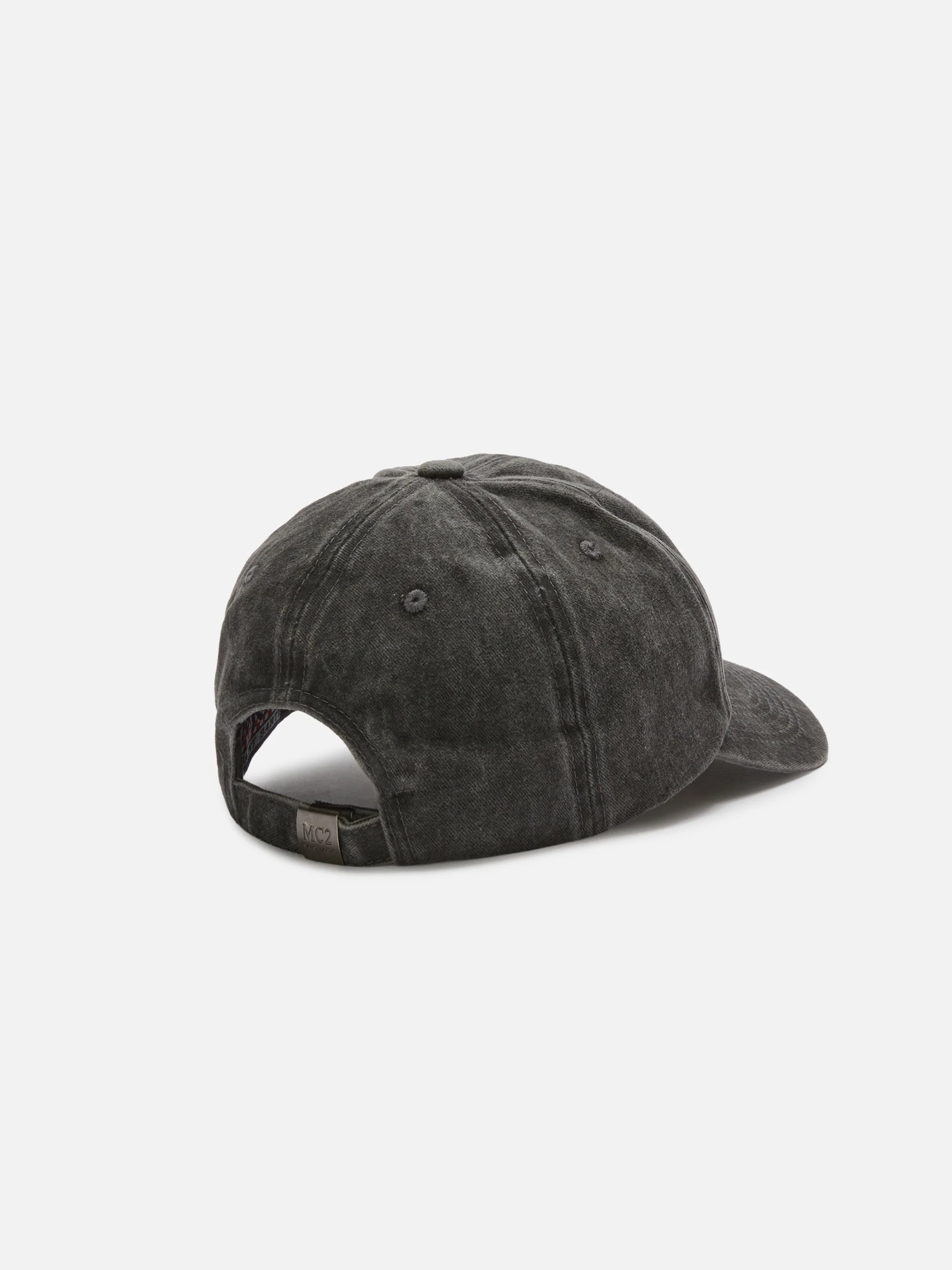 Cappellino Davis con visiera in cotone grigio scuro con logo ricamato - Image 3