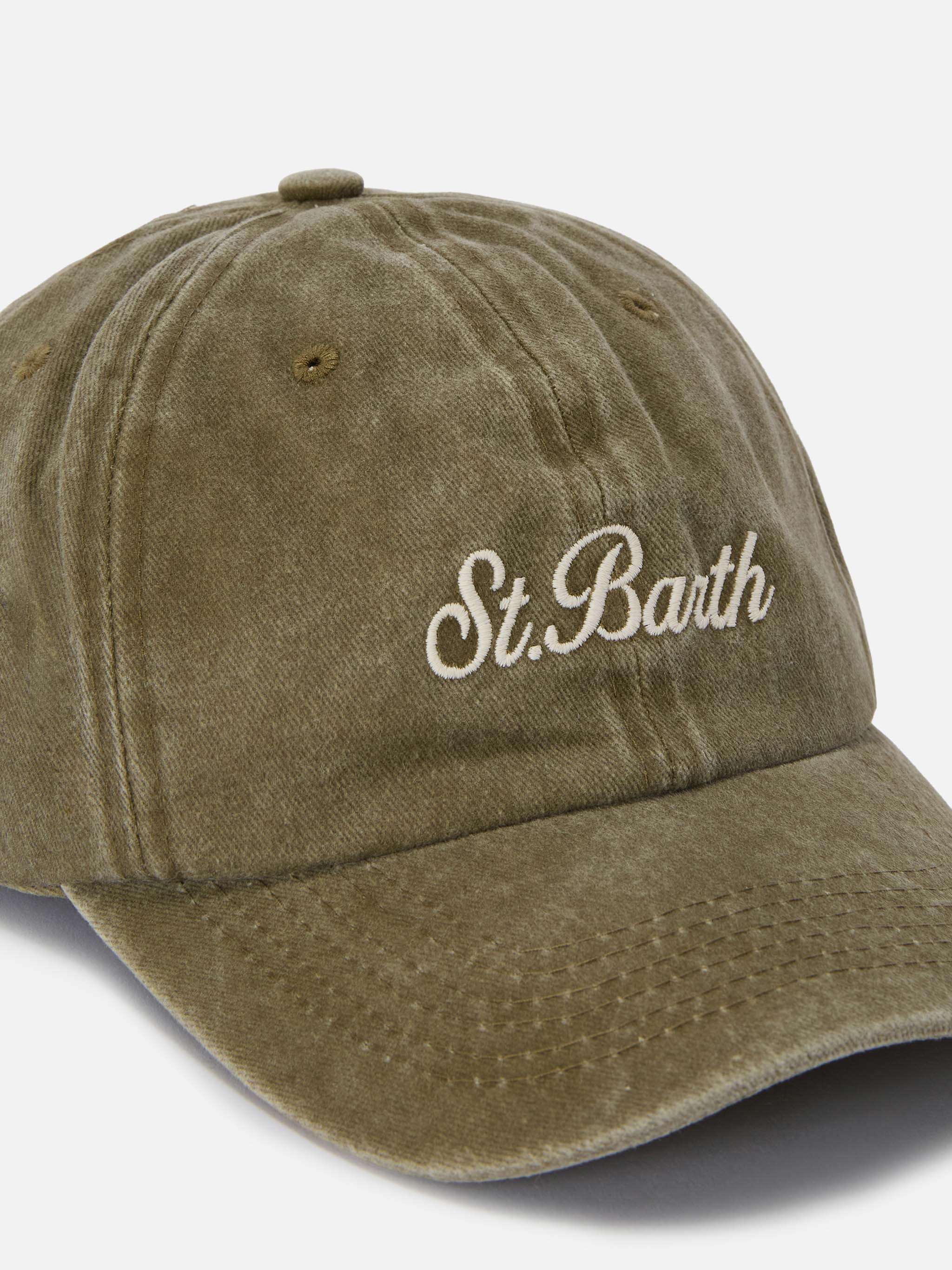 Cappellino Davis con visiera in cotone tortora con logo ricamato - Image 2
