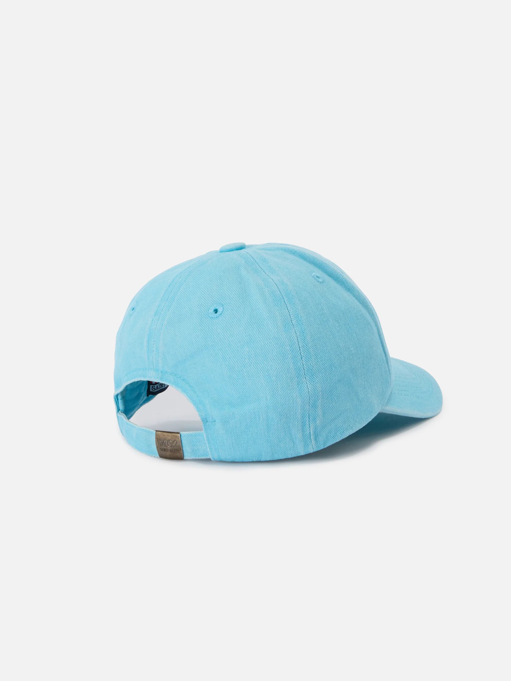 Cappellino Davis con visiera in cotone azzurro con logo ricamato - Image 3