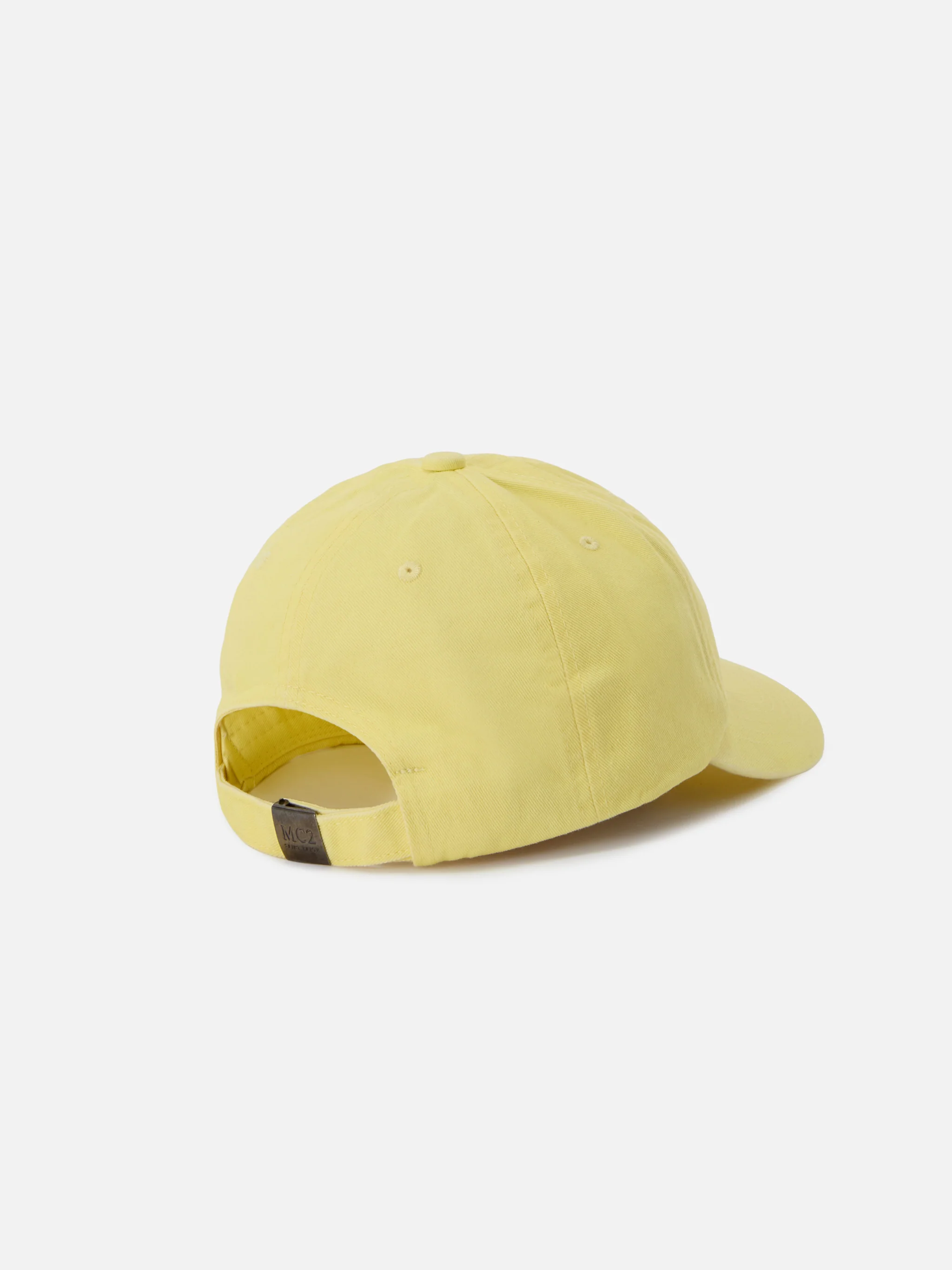 Cappellino Davis con visiera in cotone giallo chiaro con logo ricamato - Image 3