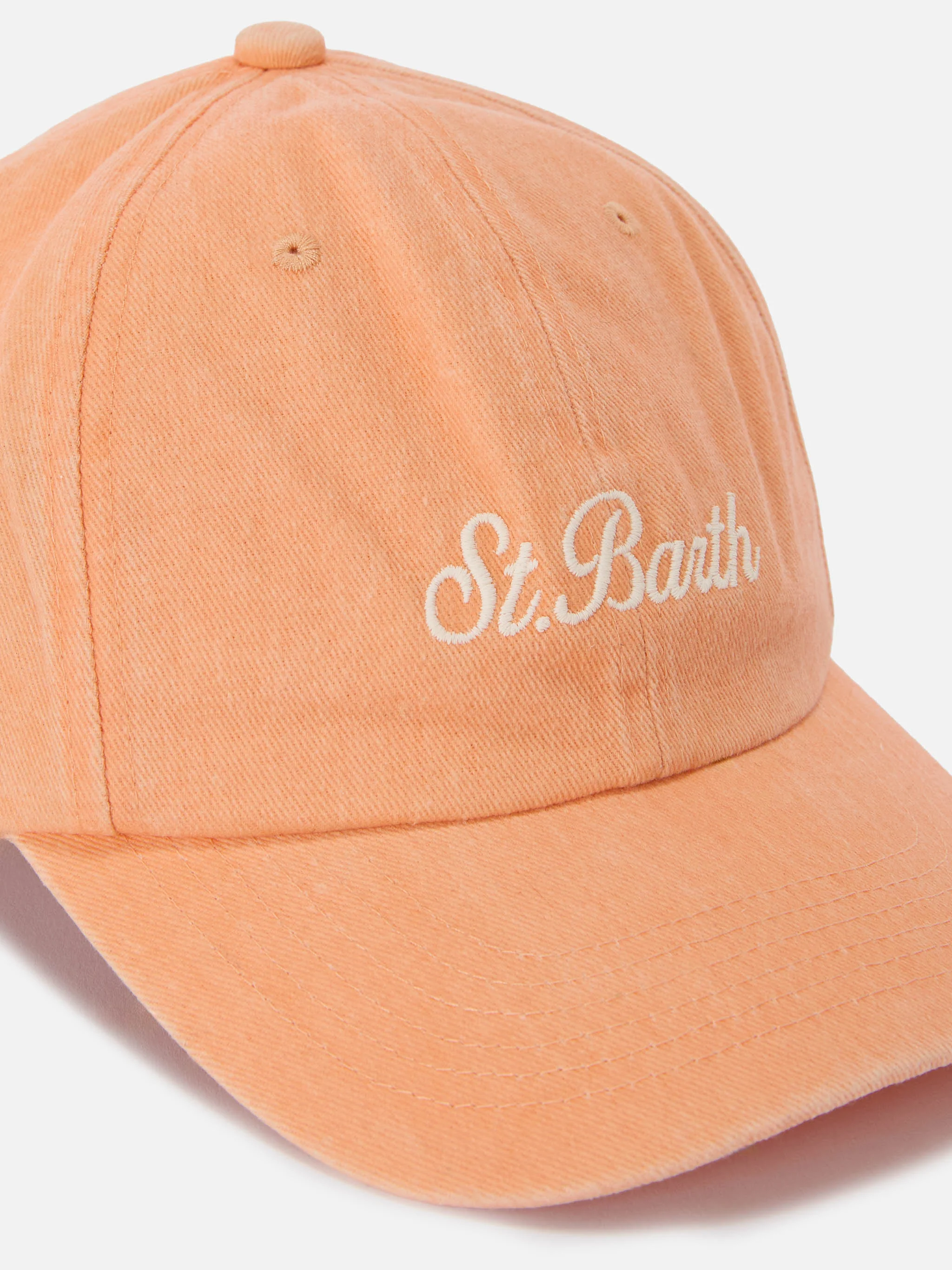 Cappellino Davis con visiera in cotone arancione con logo ricamato - Image 2