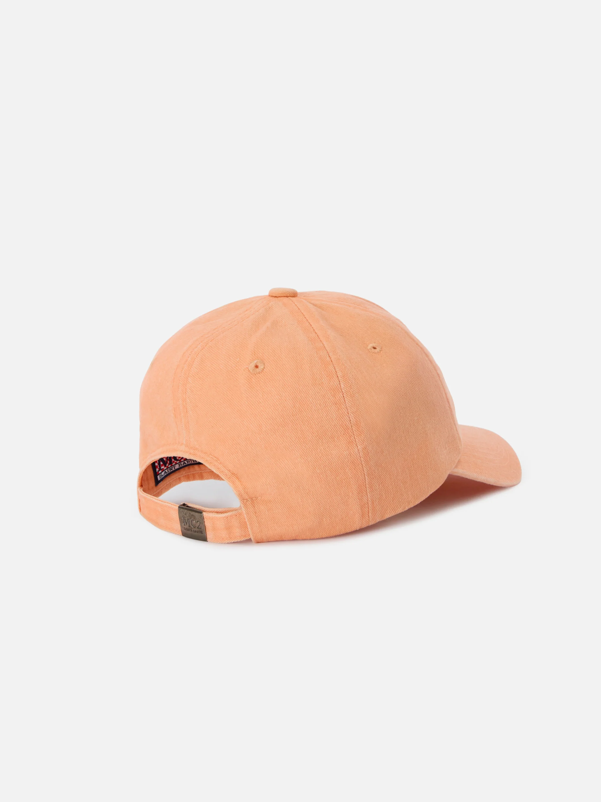Cappellino Davis con visiera in cotone arancione con logo ricamato - Image 3