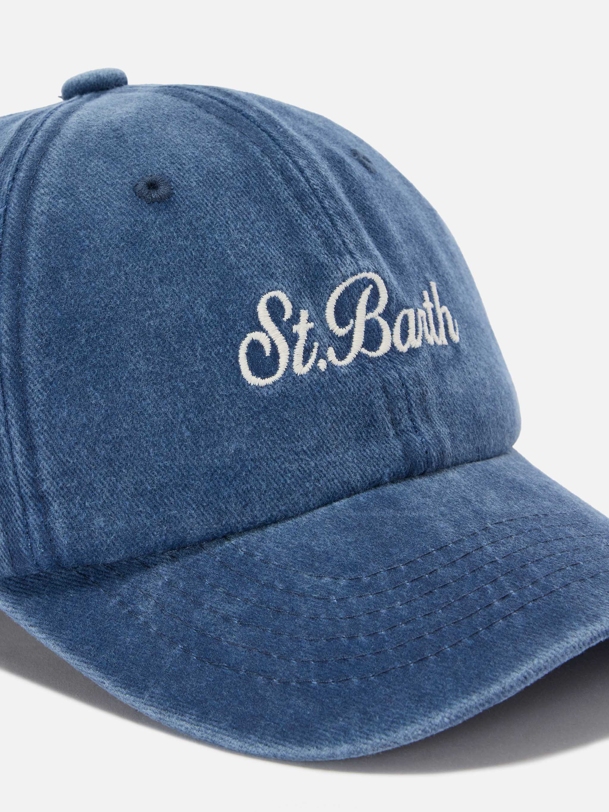 Cappellino Davis con visiera in cotone blu chiaro con logo ricamato - Image 2