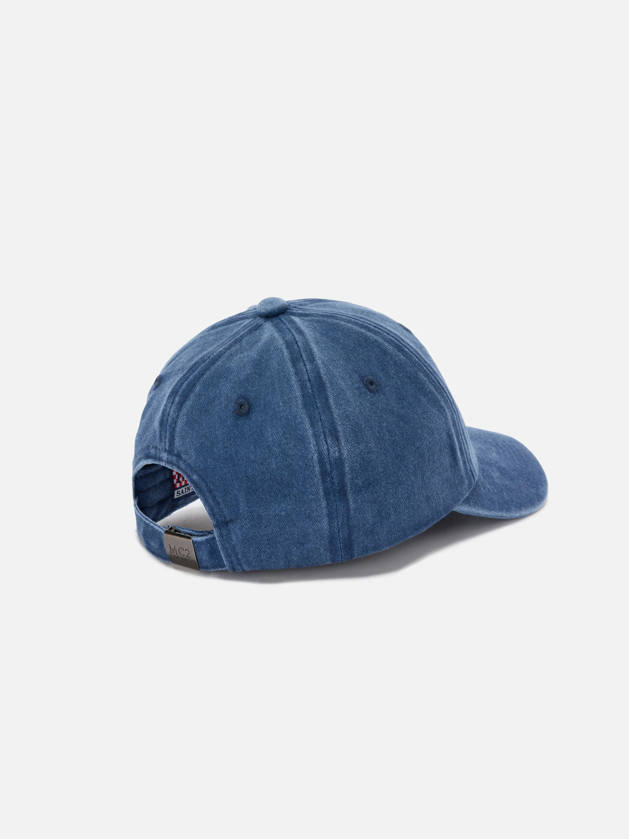 Cappellino Davis con visiera in cotone blu chiaro con logo ricamato - Image 3