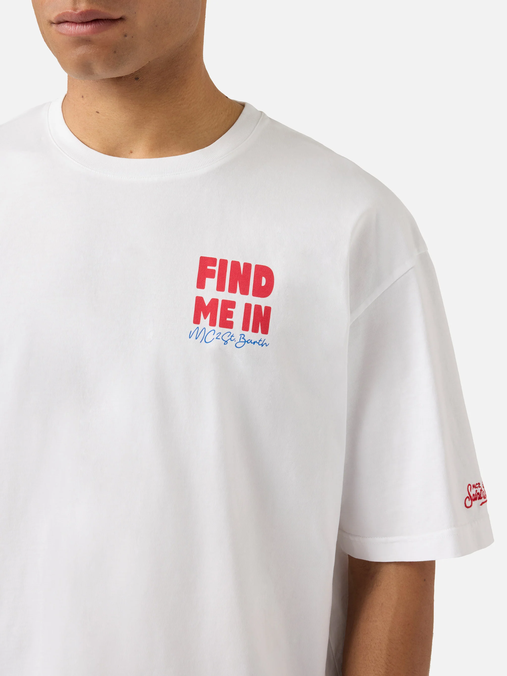 T-shirt Delmar con stampa Find Me On Vacation e maxi grafica sul retro - Image 2